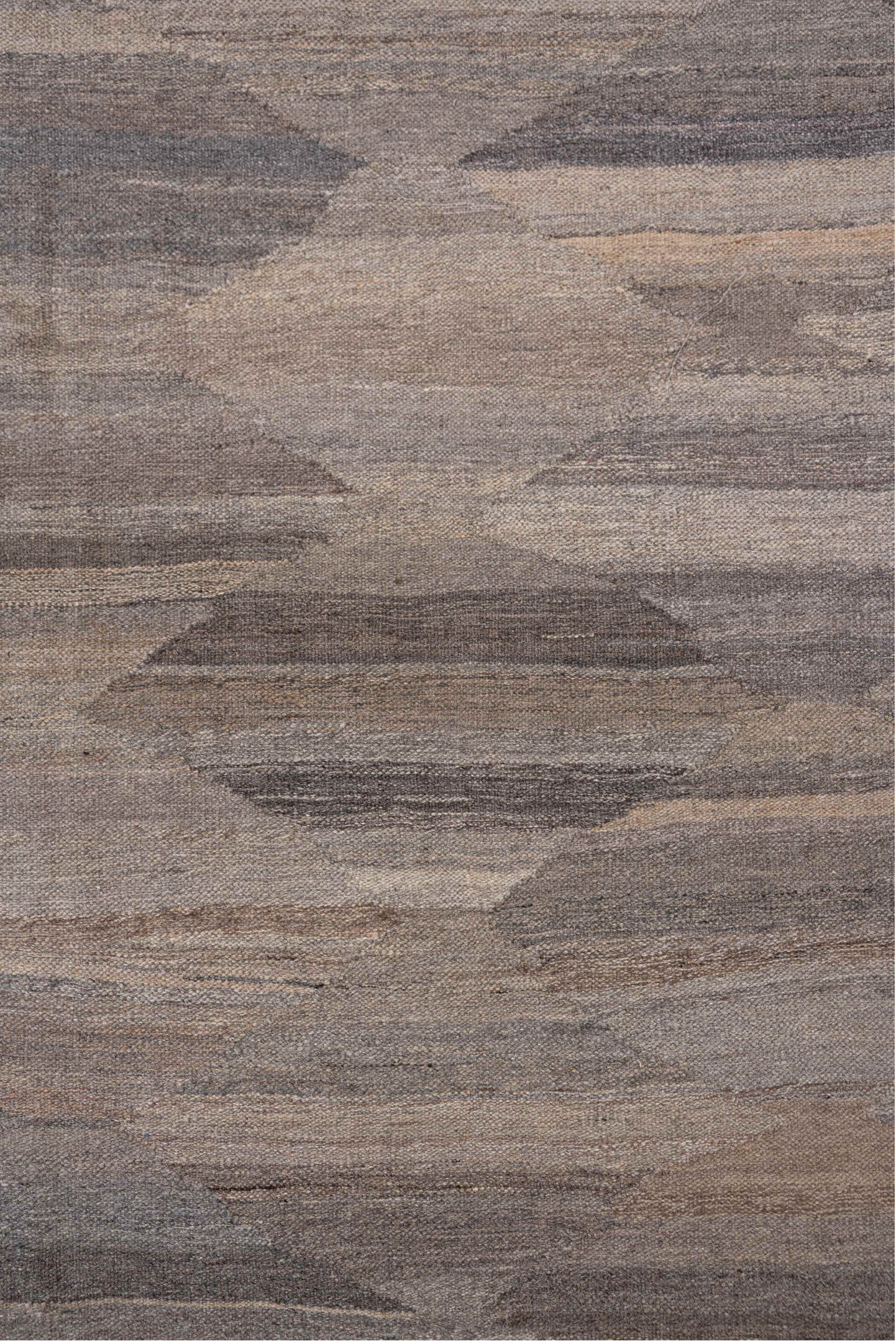 8' x 11' one-of-a-kind handmade vintage Kilim large size rug. Color palette: taupe, ivory, gray, beige, camel, greige