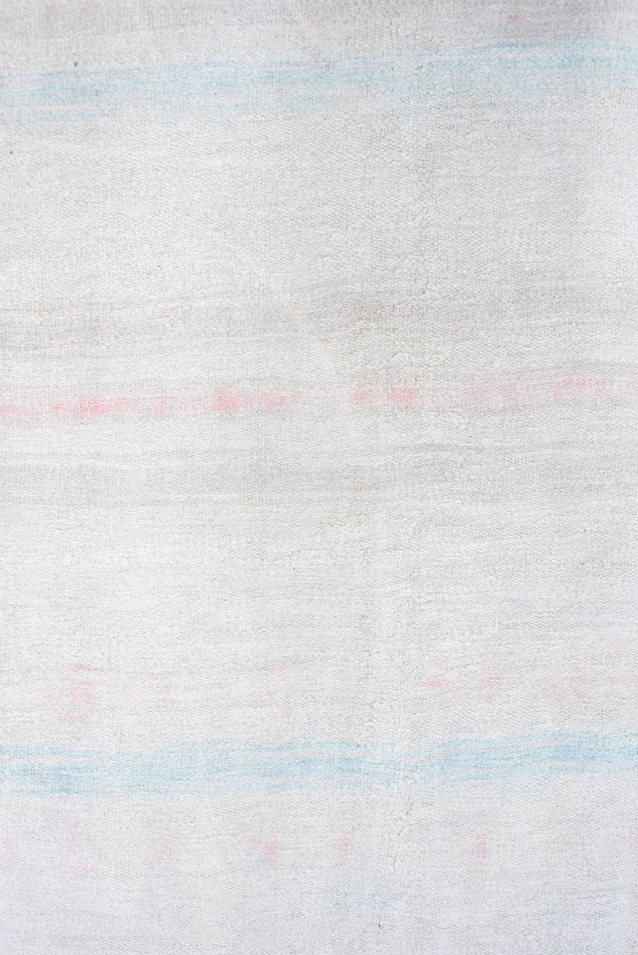 5' x 10' one-of-a-kind handmade vintage Hemp Kilim medium size rug. Color palette: ivory, pale aqua, blush, cream, taupe