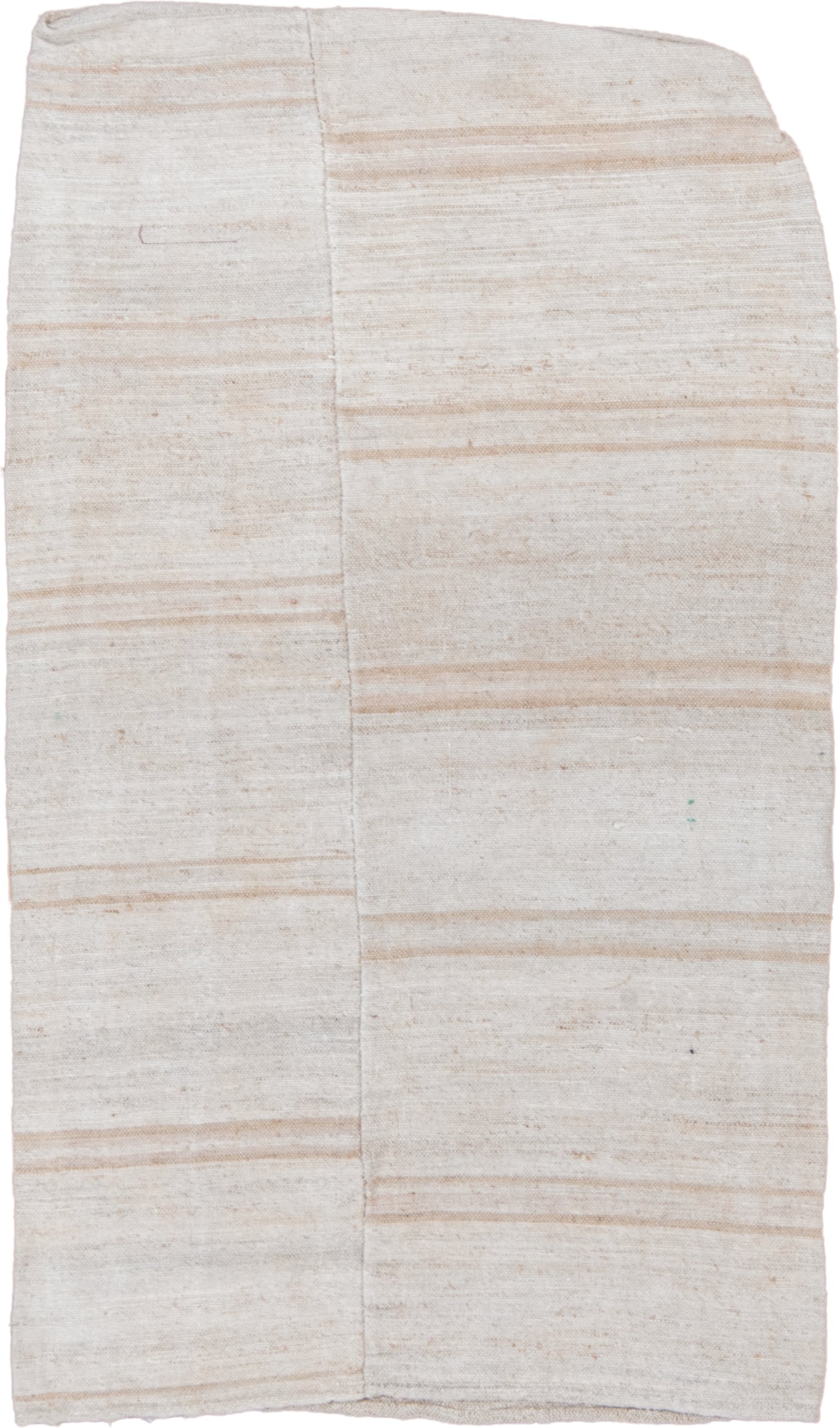 2' x 3' one-of-a-kind handmade vintage Flatweave small size rug. Color palette: ivory, cream, beige, camel, taupe, gray