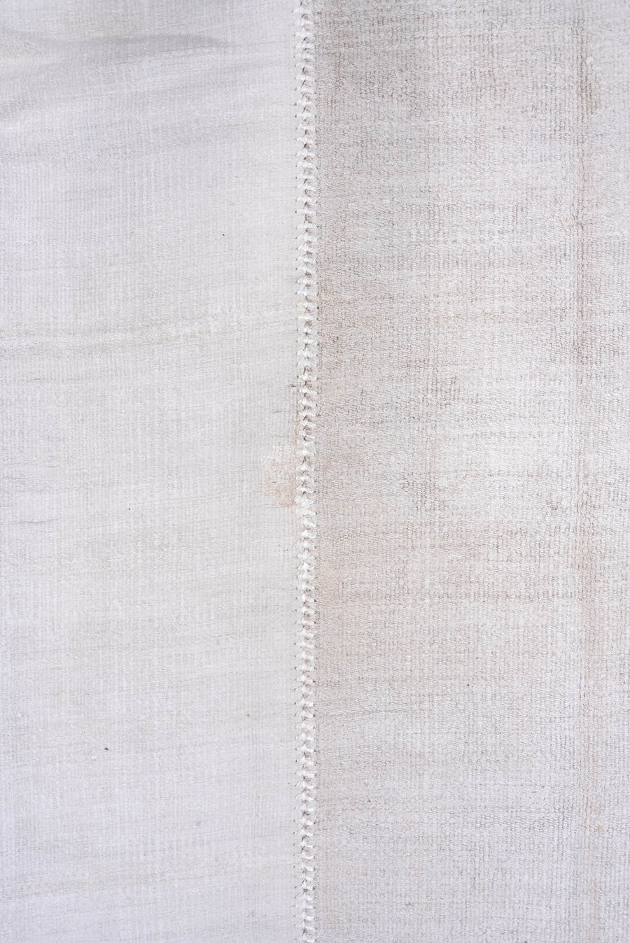 10' x 11' one-of-a-kind handmade vintage Hemp Kilim large size rug. Color palette: ivory, cream, beige, taupe, gray
