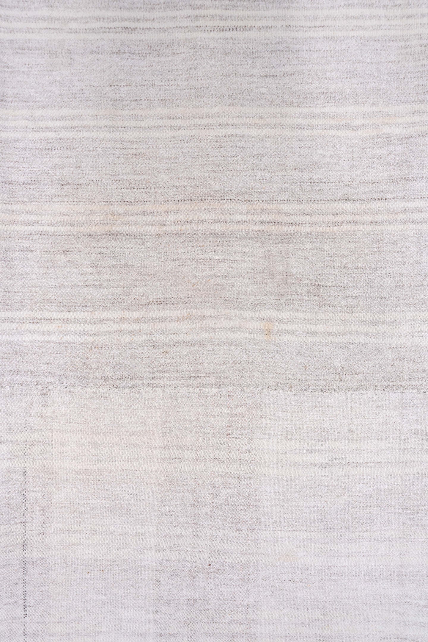 7' x 9' one-of-a-kind handmade vintage Flatweave rug. Color palette: ivory, cream, taupe, beige, light gray, gray