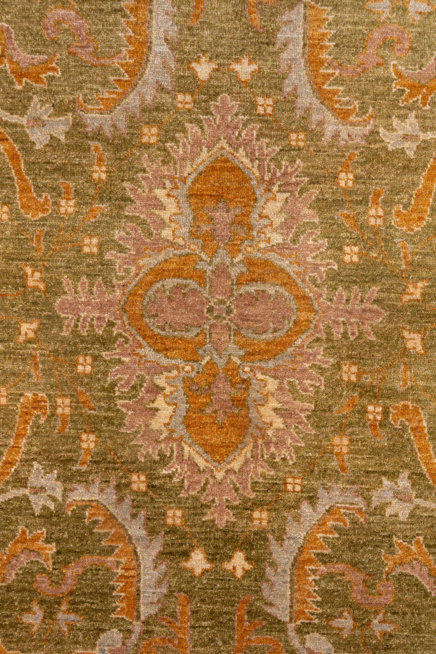 3' x 11' one-of-a-kind handmade vintage Oushak runner rug. Color palette: sage, terra cotta, ivory, blush, taupe, camel