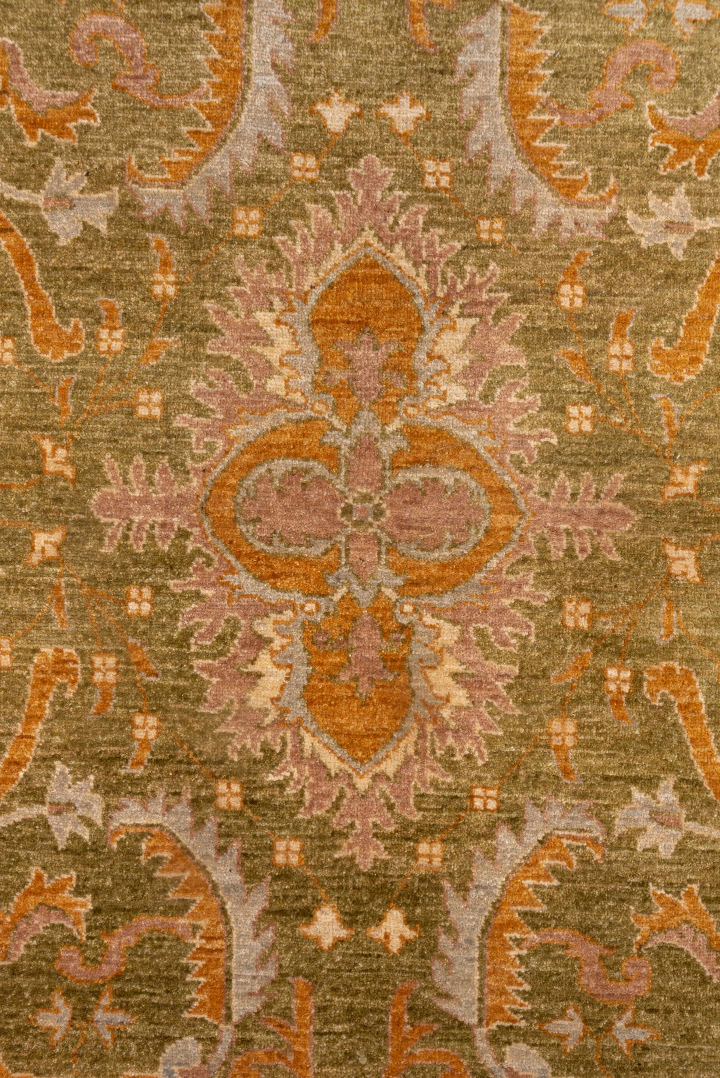 3' x 11' one-of-a-kind handmade vintage Oushak runner rug. Color palette: sage, terra cotta, ivory, blush, taupe, camel