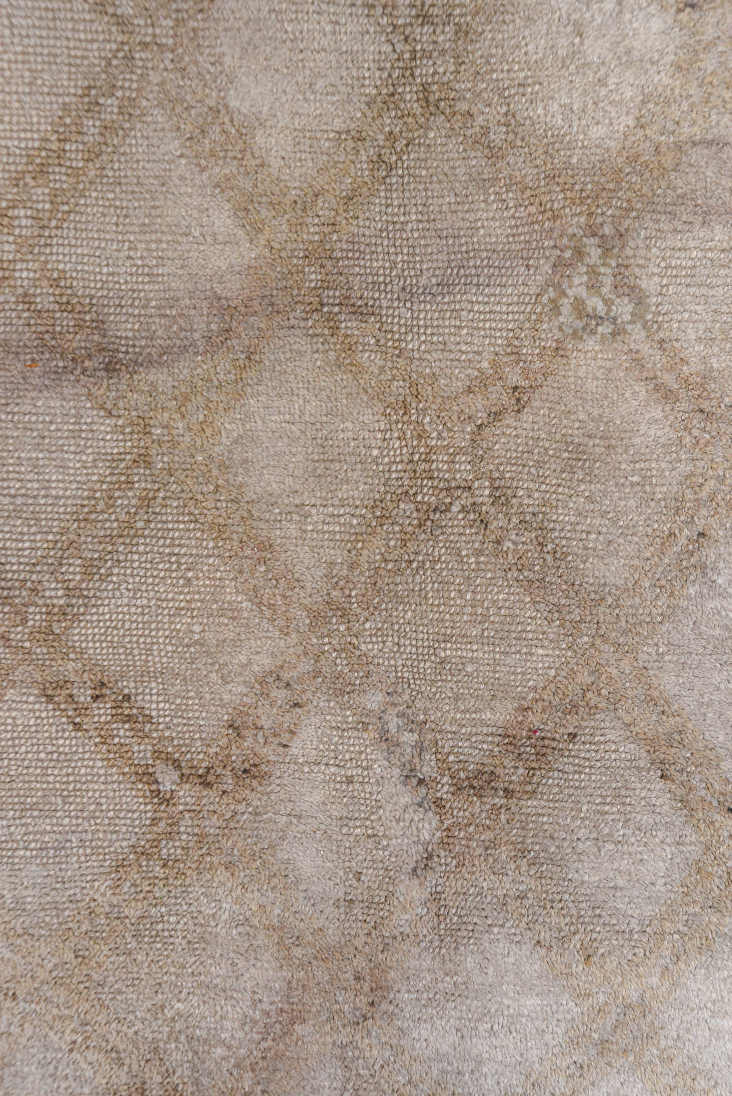 6' x 12' one-of-a-kind handmade vintage Moroccan large size rug. Color palette: ivory, taupe, camel, brown, beige, gray