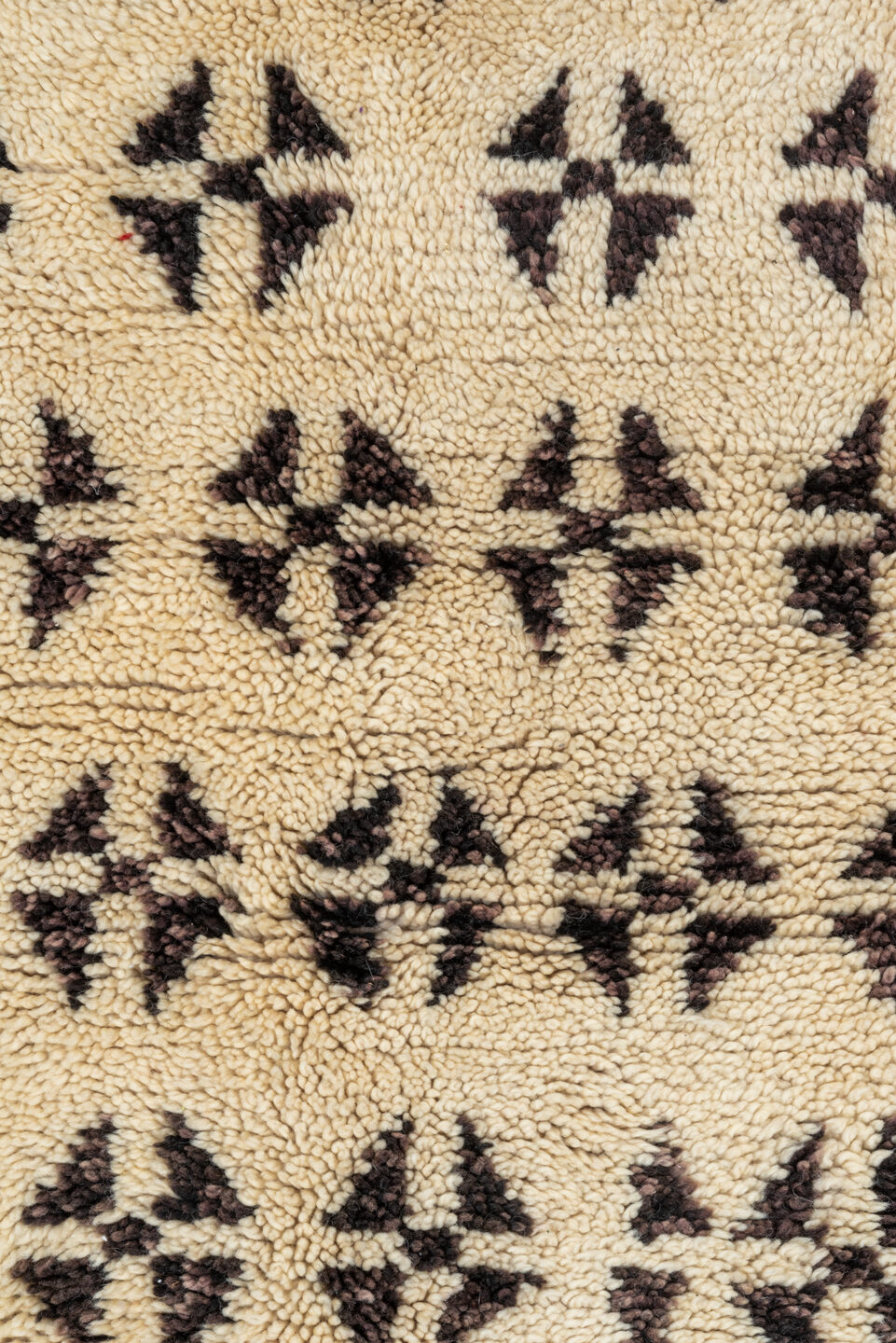 5' x 8' one-of-a-kind handmade vintage Moroccan medium size rug. Color palette: ivory, dark brown, espresso, brown, black