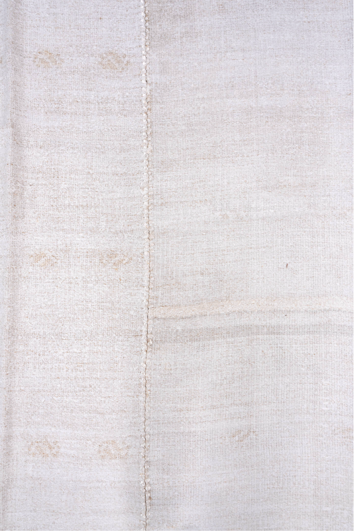 10' x 13' one-of-a-kind handmade vintage Hemp Kilim large size rug. Color palette: ivory, cream, beige, taupe, gray