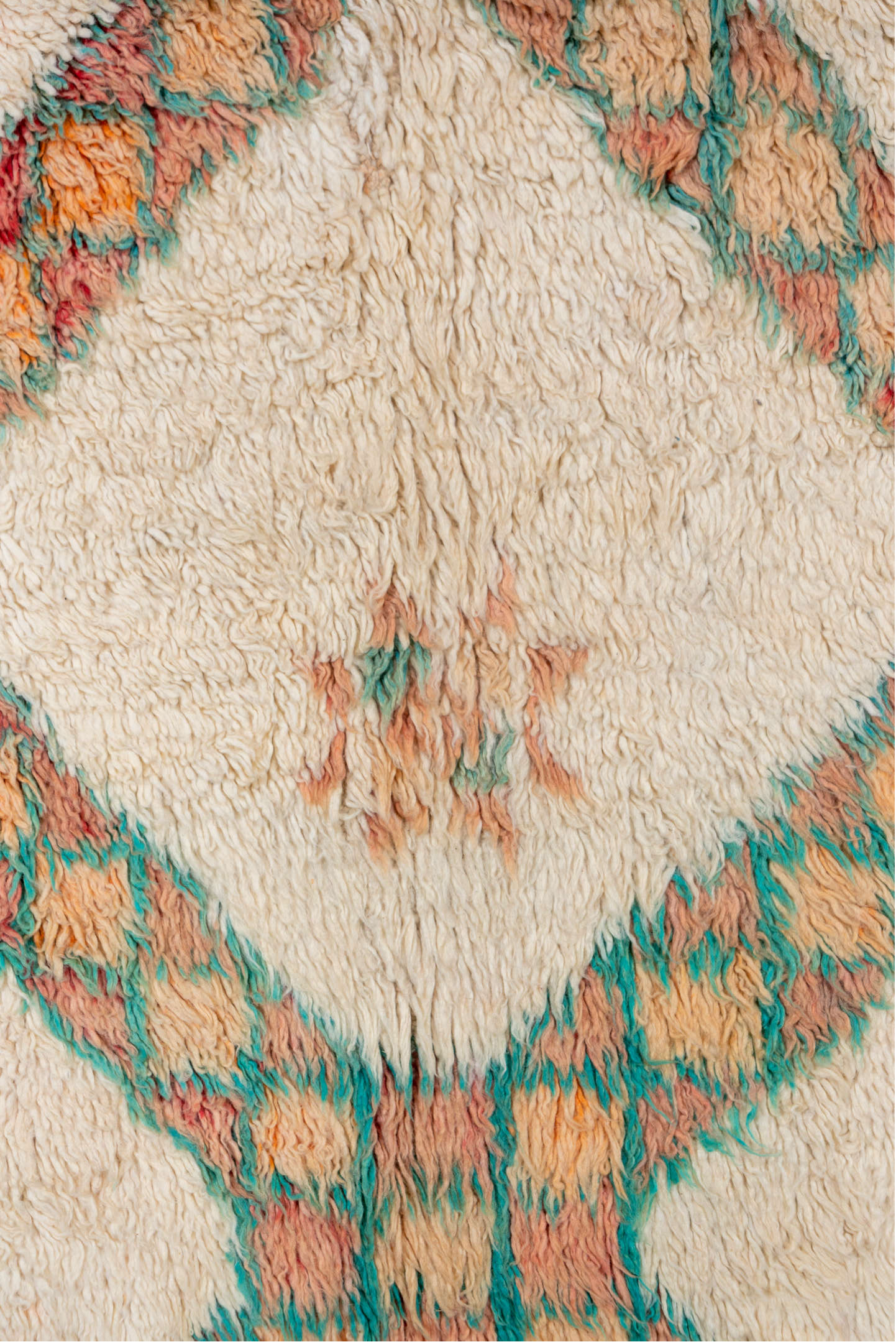 5' x 9' one-of-a-kind handmade vintage Moroccan medium size rug. Color palette: antiquewhite, blue, brown, gray, green