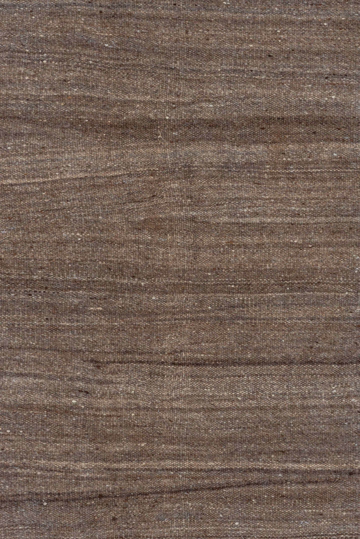 4' x 9' one-of-a-kind handmade vintage Blanket runner rug. Color palette: brown, taupe, camel, charcoal, beige, gray, black
