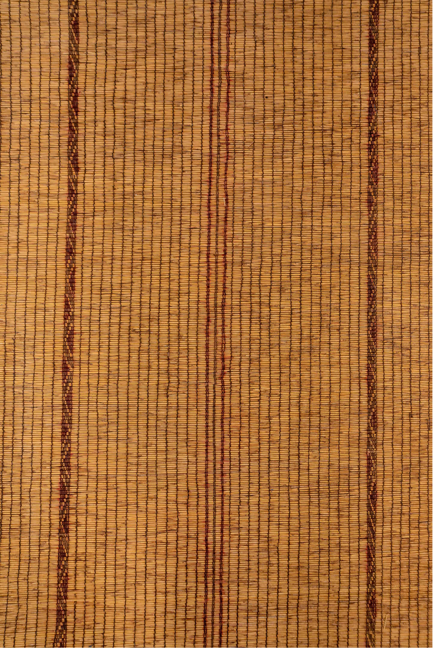 7' x 16' one-of-a-kind handmade vintage Tuareg rug. Color palette: brown, orange, yellow