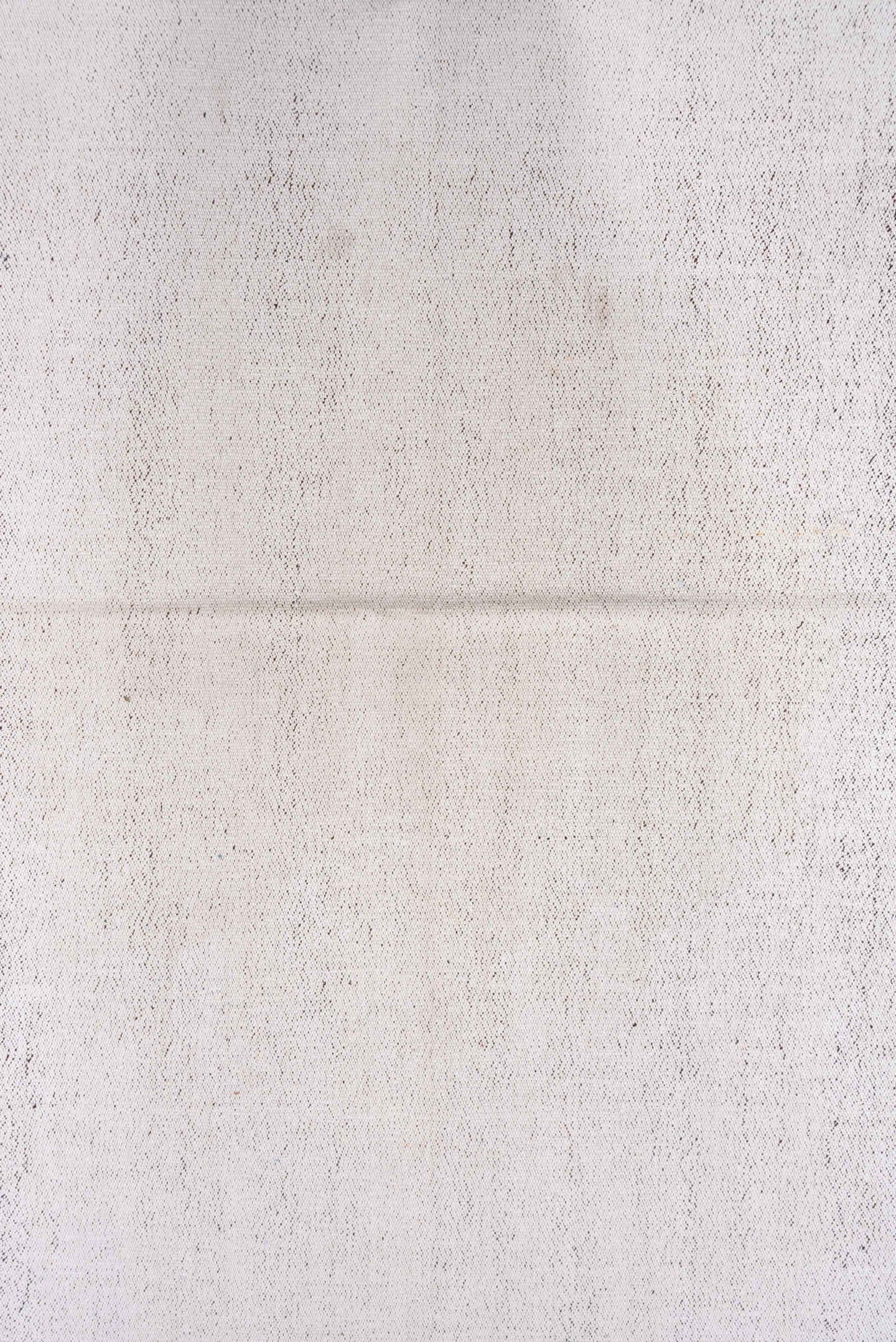 3' x 10' one-of-a-kind handmade vintage Flatweave runner rug. Color palette: ivory, cream, taupe, beige, gray