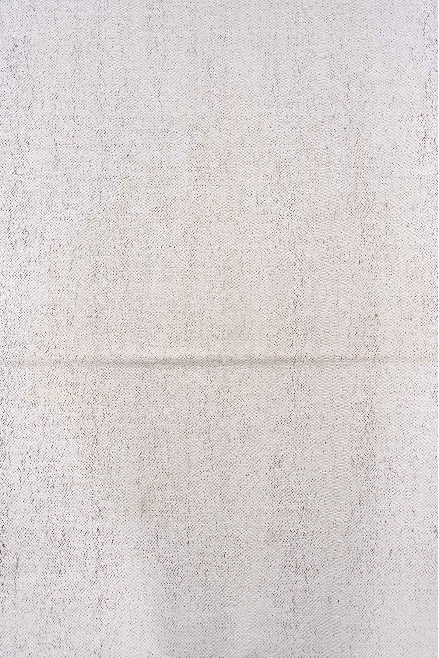 3' x 10' one-of-a-kind handmade vintage Flatweave runner rug. Color palette: ivory, cream, taupe, beige, gray