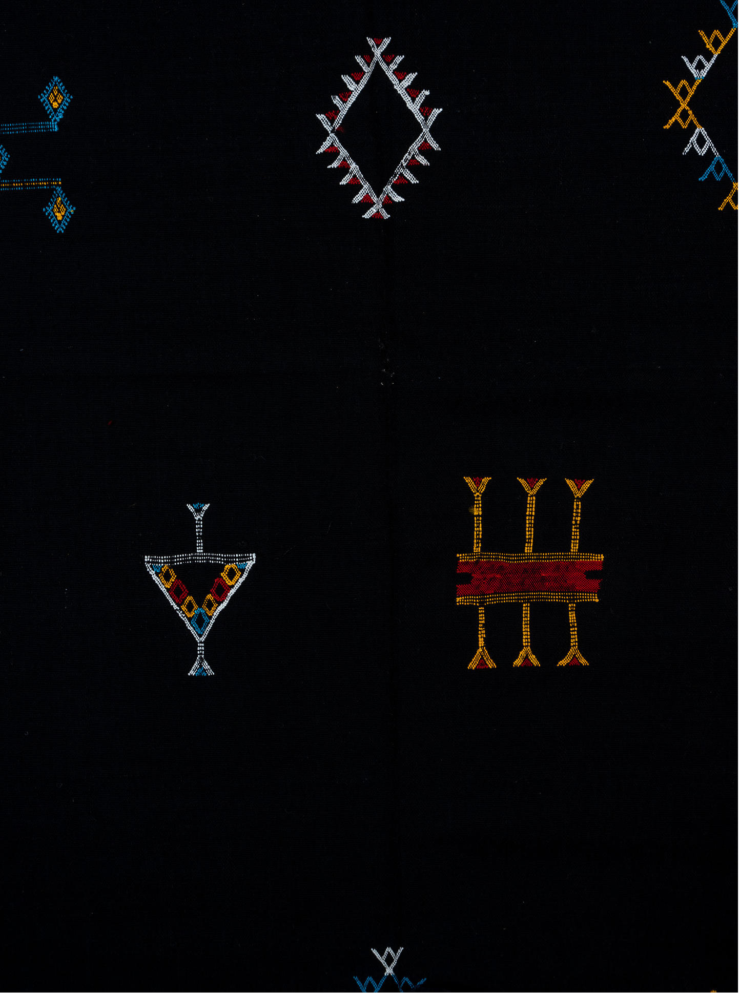 6' x 8' one-of-a-kind handmade vintage Cactus Kilim medium size rug. Color palette: blue, brown, gray, light blue