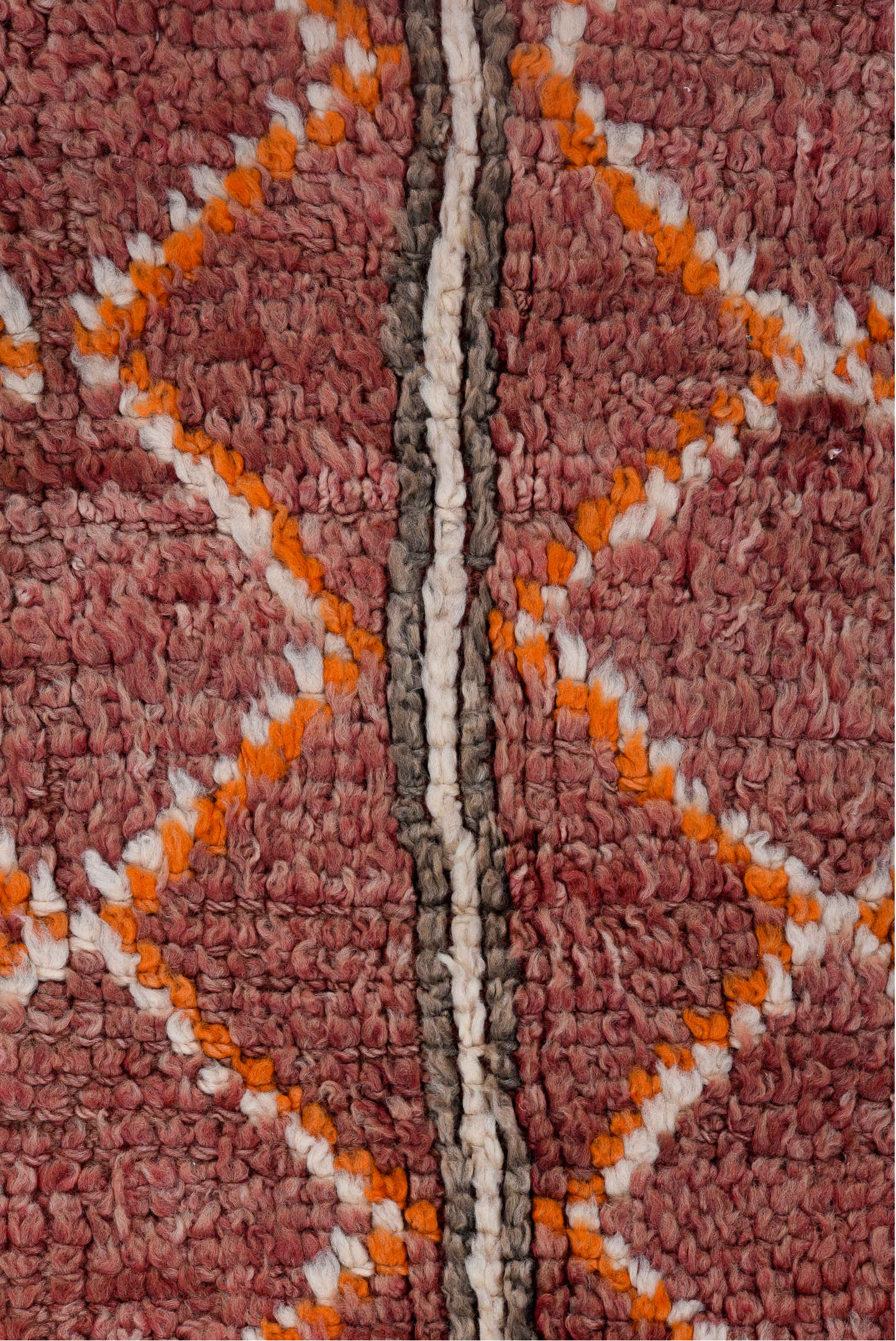 4' x 10' one-of-a-kind handmade vintage Moroccan runner rug. Color palette: brown, dark gray, gray, light gray, off-white