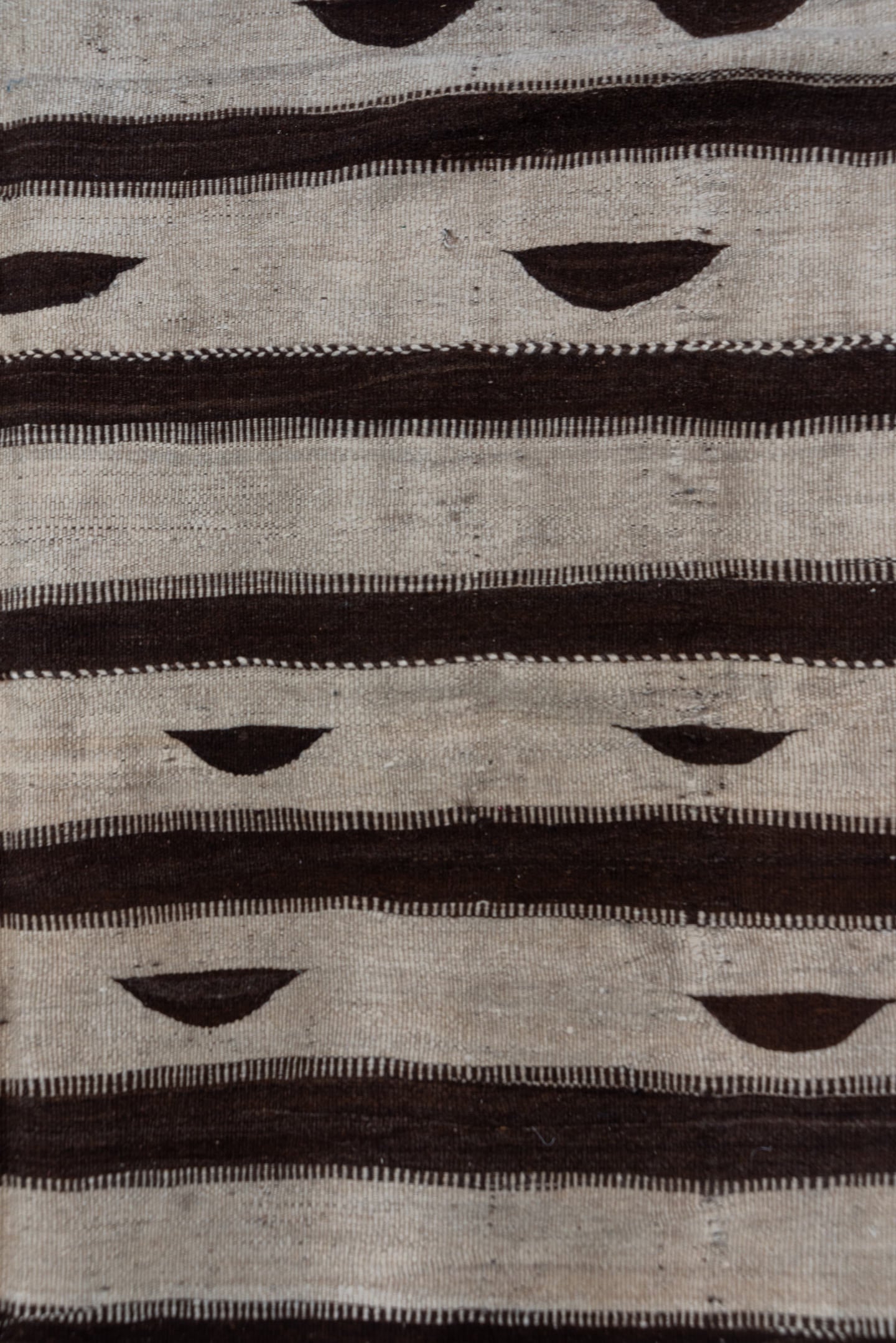 5' x 11' one-of-a-kind handmade vintage Kilim runner rug. Color palette: ivory, brown, espresso, black