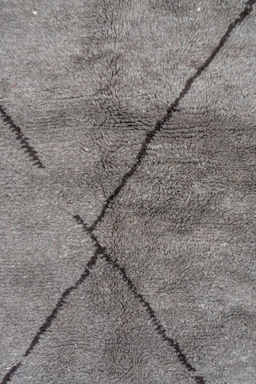 9' x 9' one-of-a-kind handmade vintage Moroccan rug. Color palette: taupe, charcoal, ivory, beige, gray, black