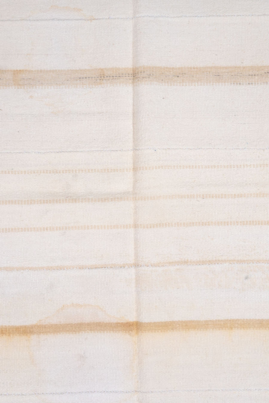 4' x 6' one-of-a-kind handmade vintage Flatweave small size rug. Color palette: ivory, cream, beige, camel