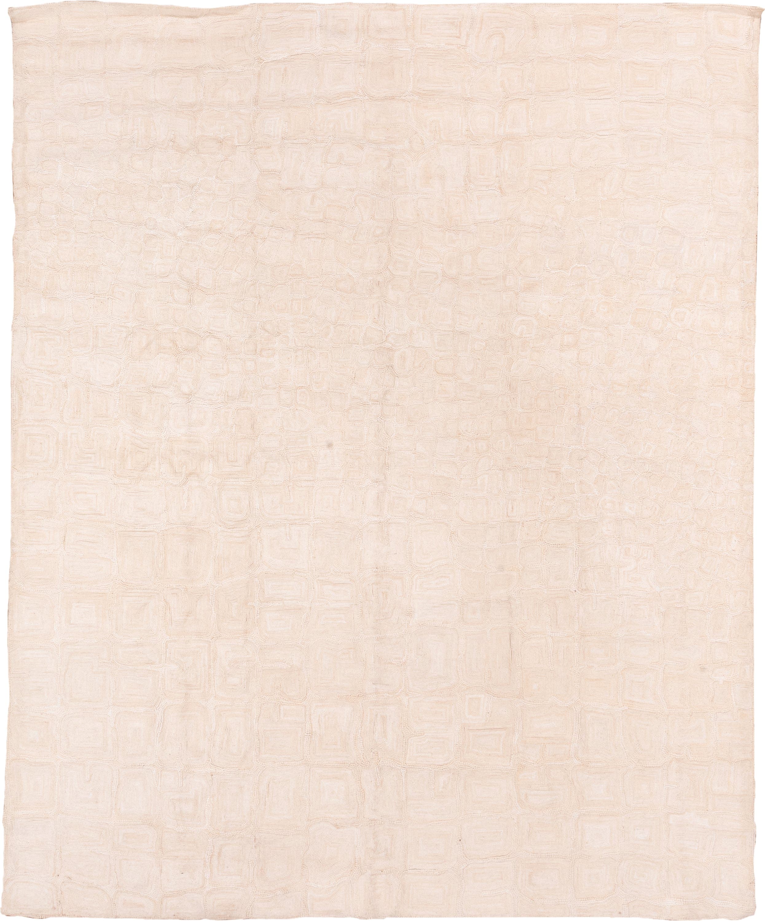 8' x 10' one-of-a-kind handmade vintage Flatweave large size rug. Color palette: ivory, blush, cream, beige, taupe, pink