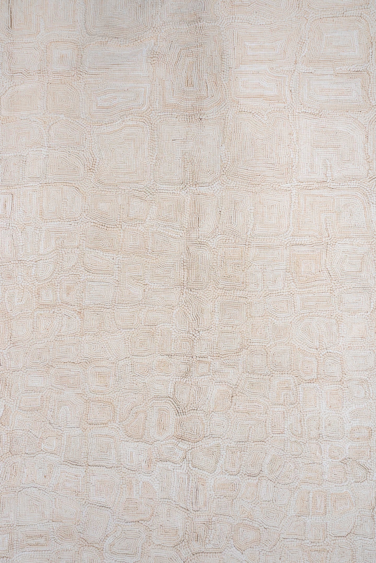 8' x 10' one-of-a-kind handmade vintage Flatweave large size rug. Color palette: ivory, blush, cream, beige, taupe, pink