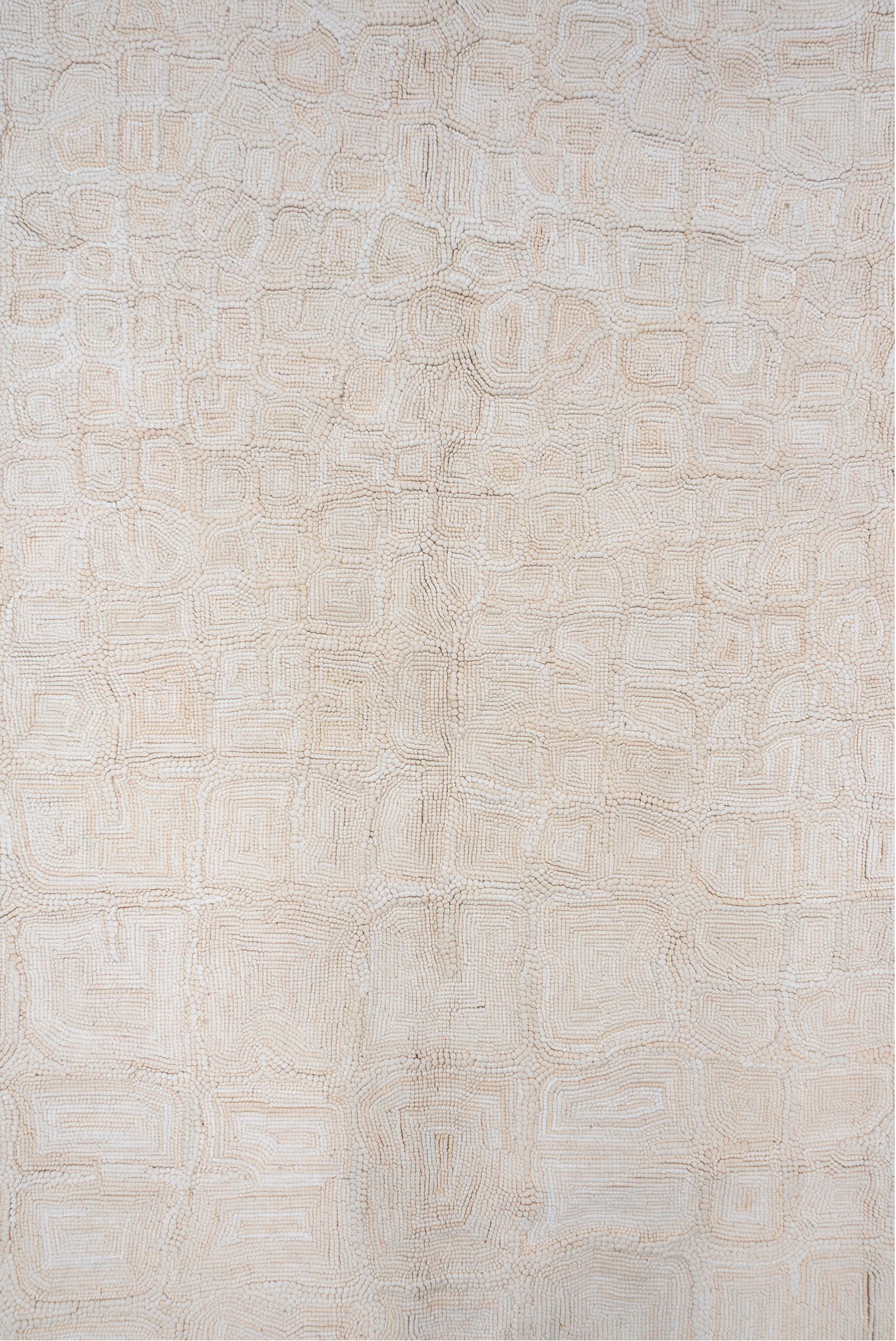 8' x 10' one-of-a-kind handmade vintage Flatweave large size rug. Color palette: ivory, blush, cream, beige, taupe, pink
