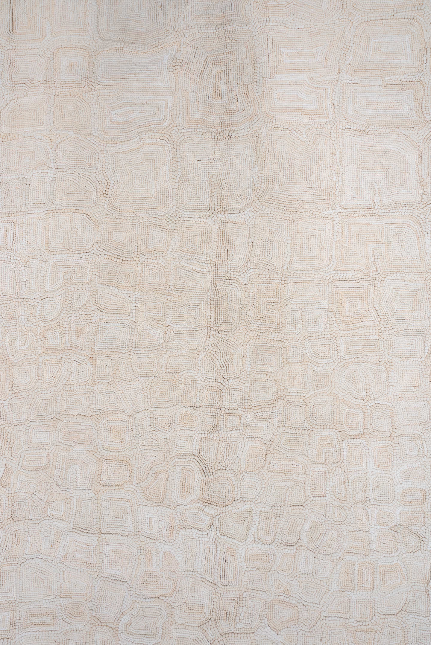 8' x 10' one-of-a-kind handmade vintage Flatweave large size rug. Color palette: ivory, blush, cream, beige, taupe, pink