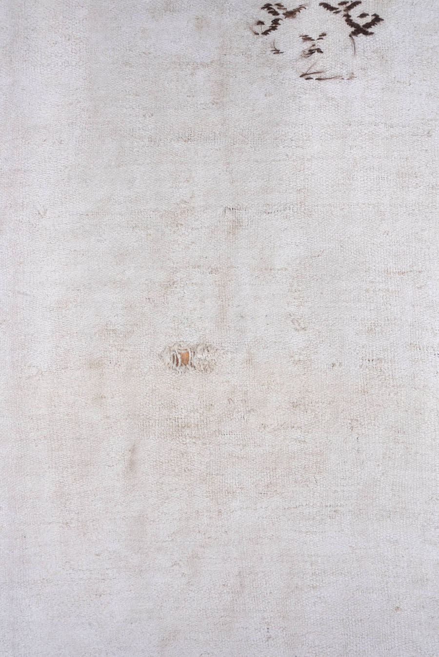7' x 12' one-of-a-kind handmade vintage Hemp Kilim large size rug. Color palette: ivory, cream, taupe, brown, beige, gray