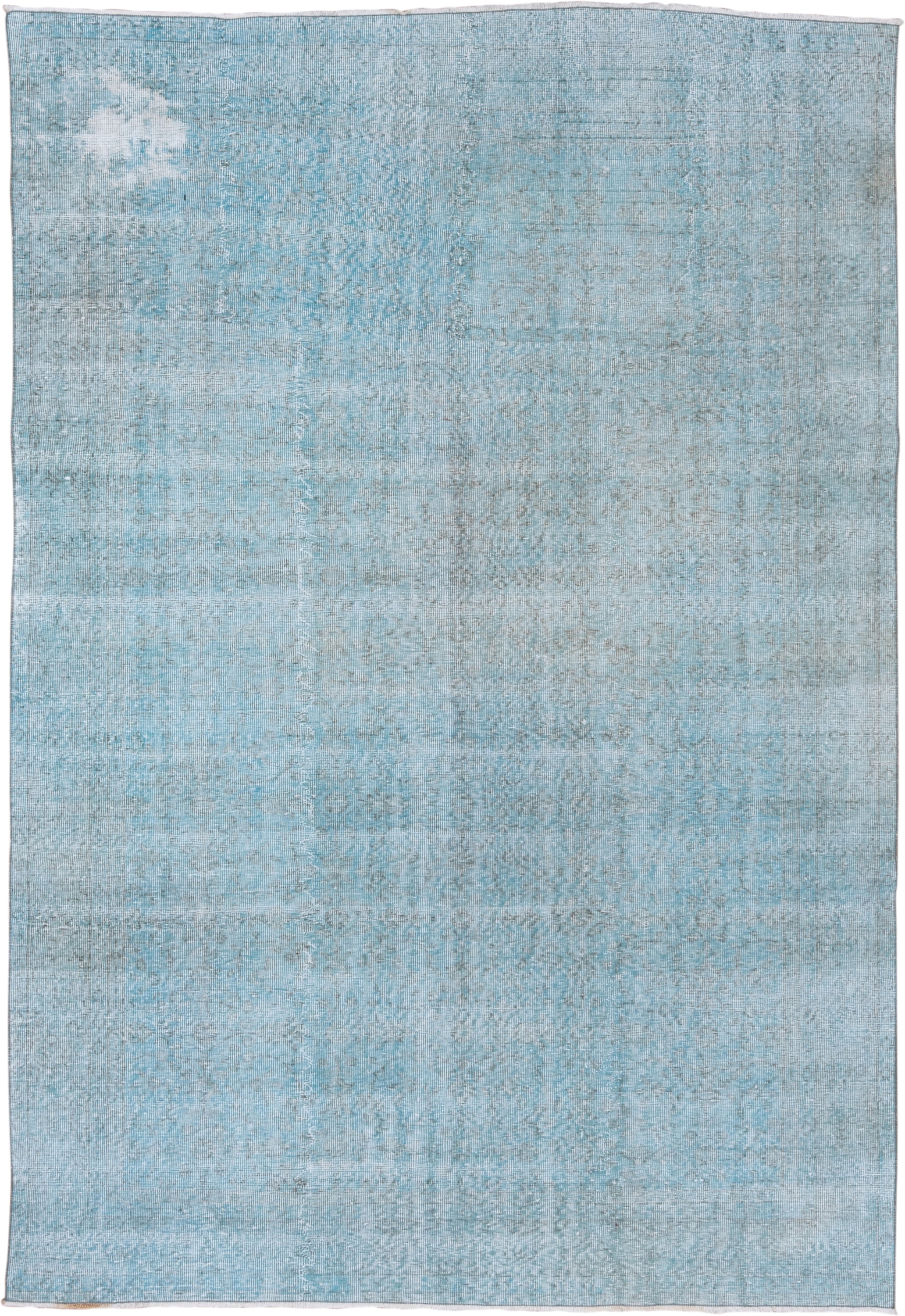 6' x 10' one-of-a-kind handmade vintage Sparta large size rug. Color palette: pale blue, ice blue, silver, ivory, light blue