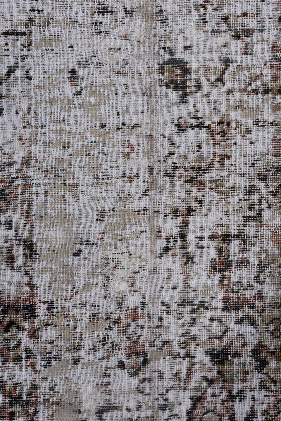 6' x 16' one-of-a-kind handmade antique Mahal rug. Color palette: ivory, taupe, brown, rust, faded blue, beige, gray