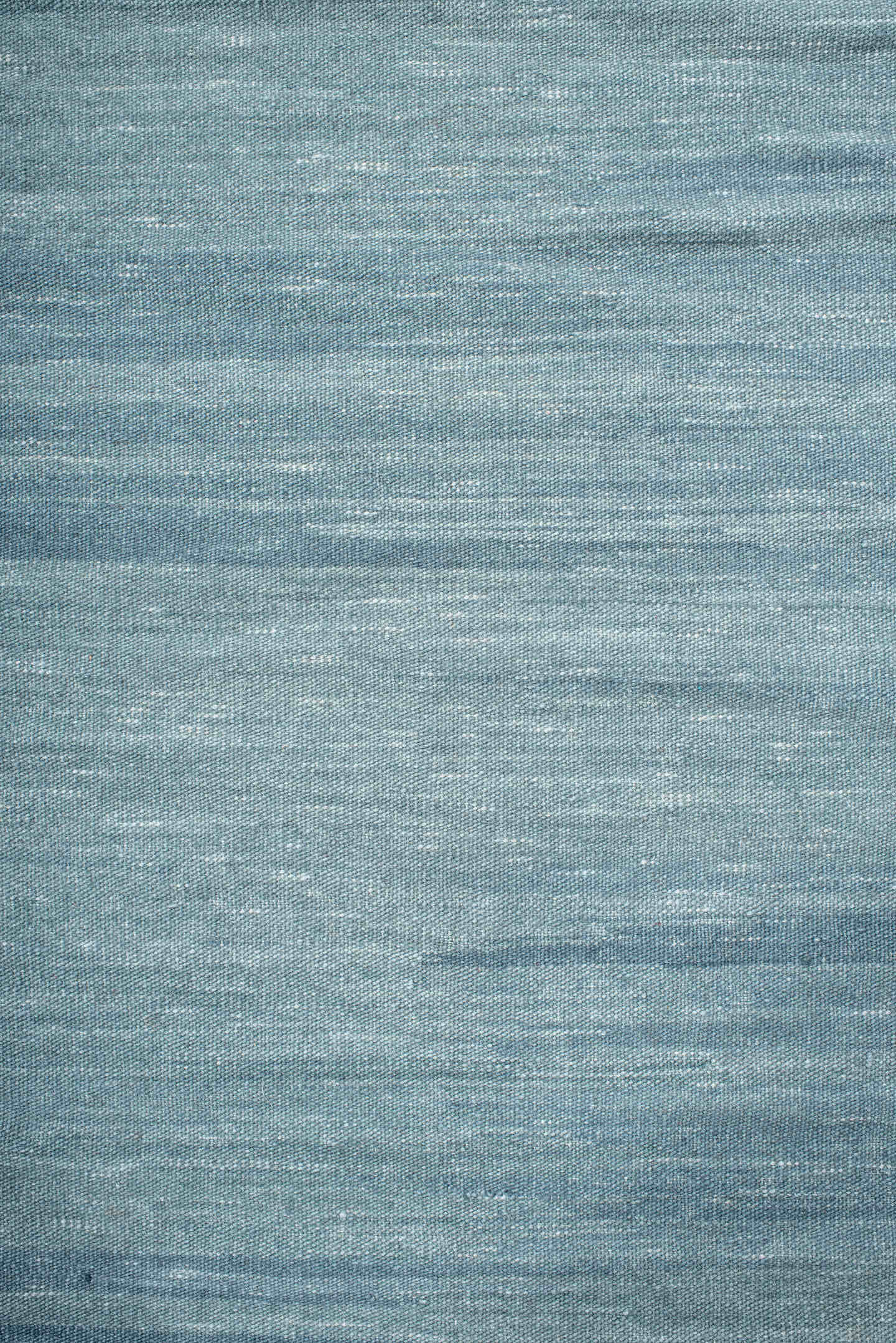 12' x 20' one-of-a-kind handmade vintage Kilim oversize rug. Color palette: sky blue, powder blue, slate, ivory, light blue