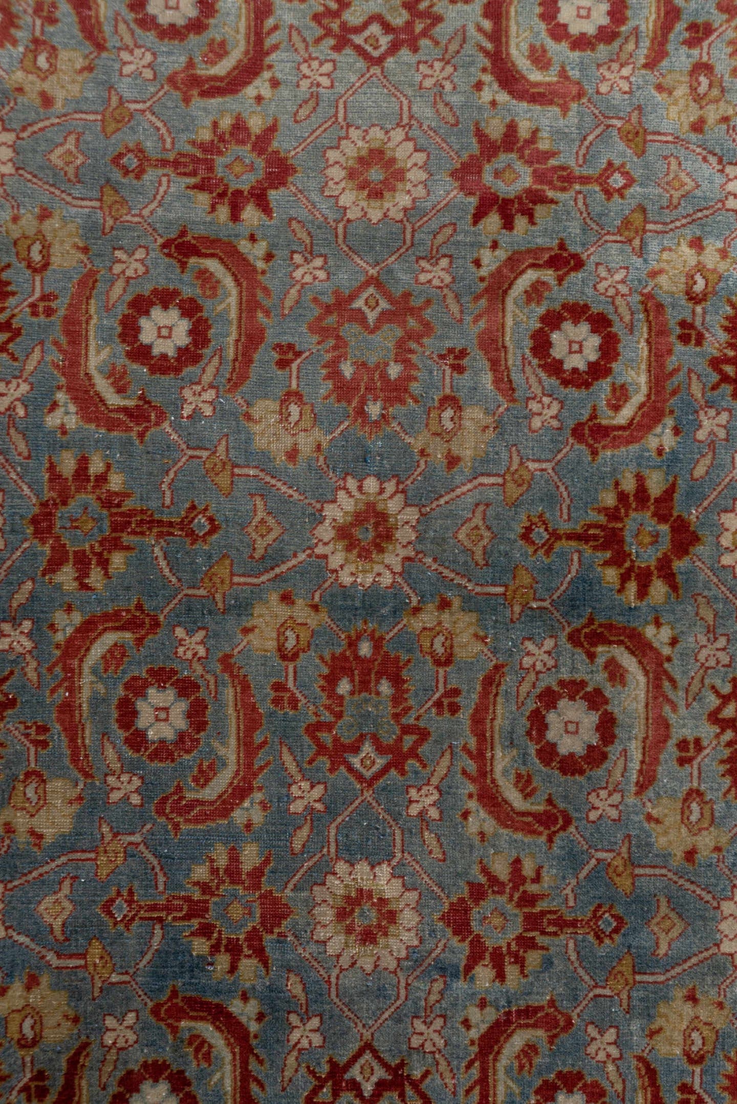 3' x 5' one-of-a-kind handmade antique Sivas small size rug. Color palette: rust, blue, ivory, gold, camel, rose, terracotta