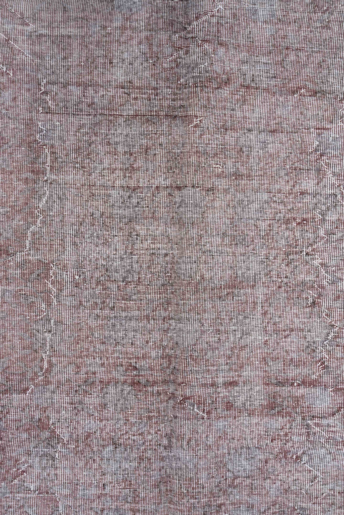 6' x 9' one-of-a-kind handmade vintage Overdyed medium size rug. Color palette: ivory, blush, taupe, rose, beige, pink, gray