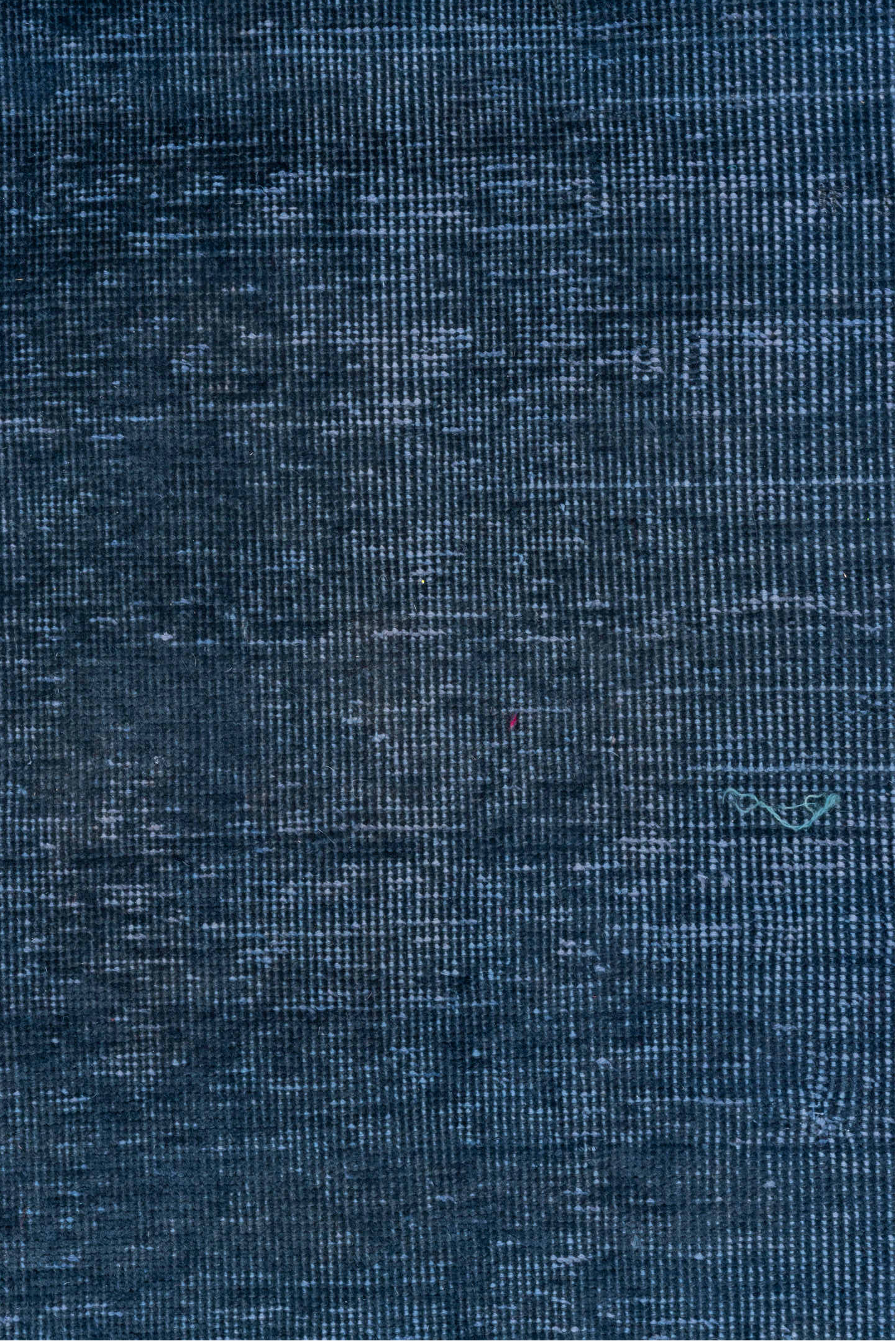 3' x 19' one-of-a-kind handmade vintage Overdyed runner rug. Color palette: indigo, navy, slate, charcoal, purple, blue