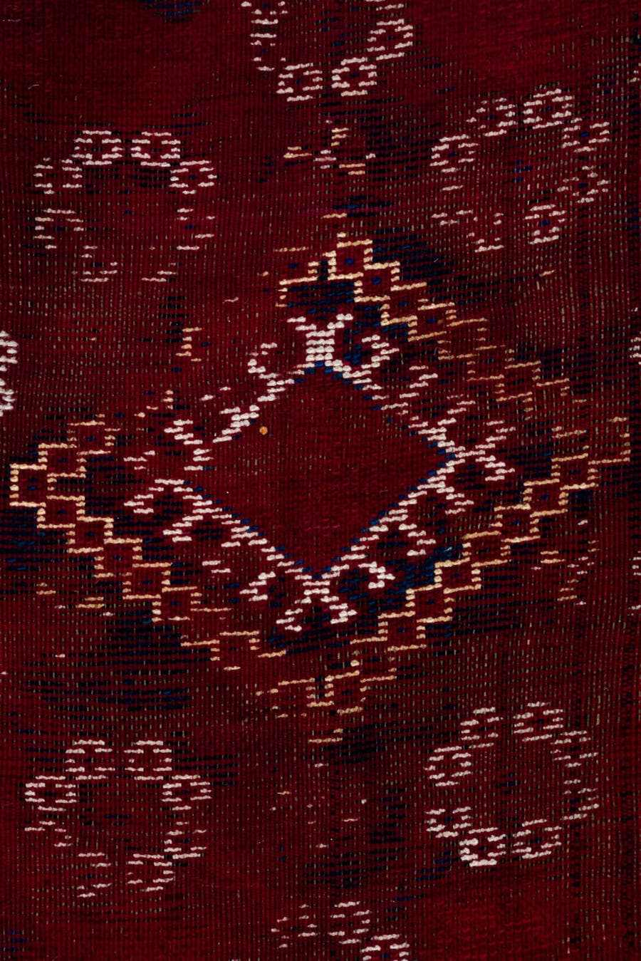 6' x 18' one-of-a-kind handmade antique Moroccan rug. Color palette: crimson, indigo, ivory, navy, rust, saffron, camel, red