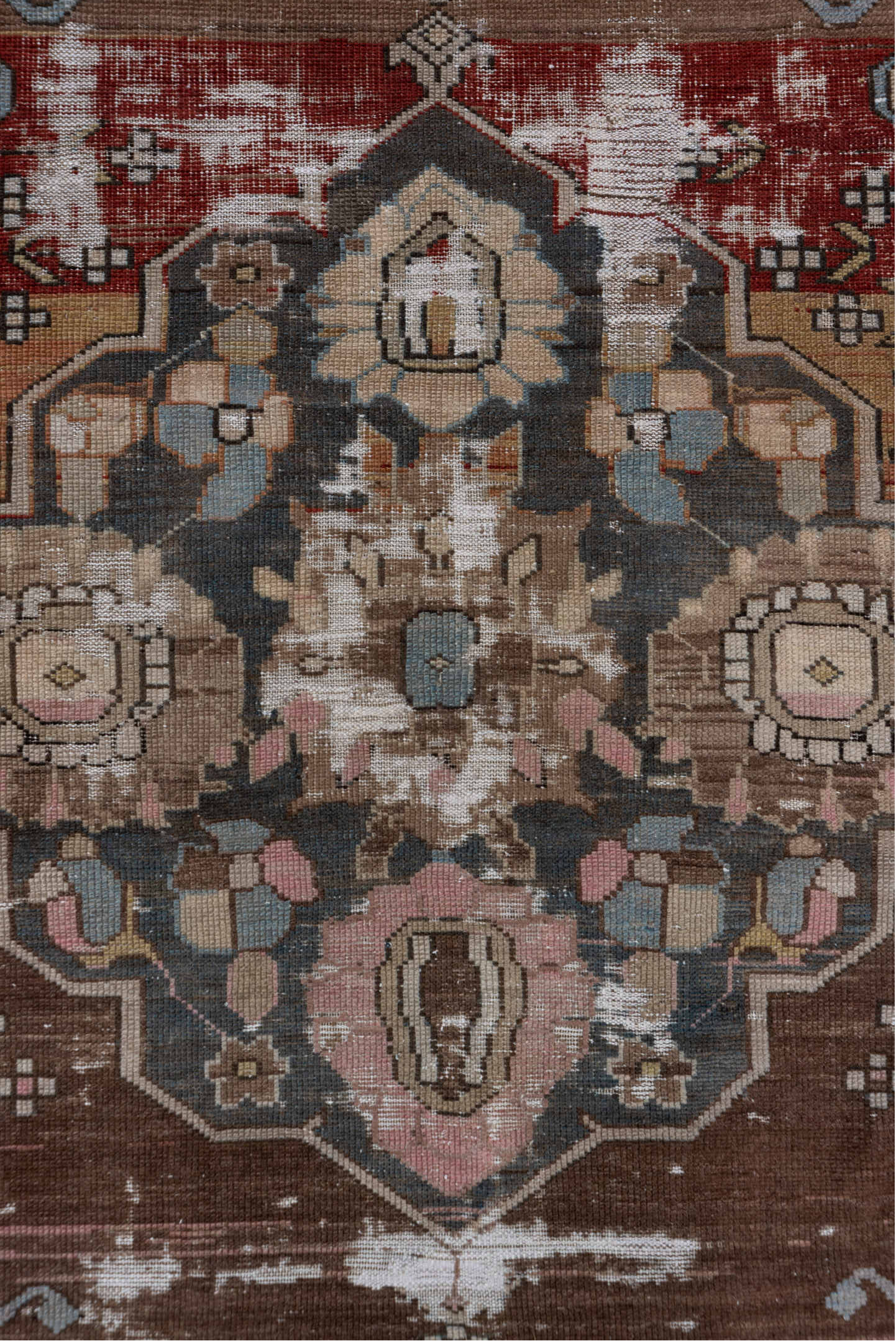 4' x 6' one-of-a-kind handmade vintage Caucasian small size rug. Color palette: black, brown, charcoal, dark gray, dim gray