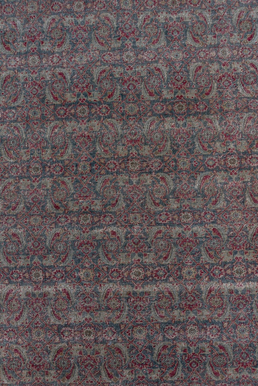 4' x 6' one-of-a-kind handmade antique Tabriz small size rug. Color palette: blue, taupe, burgundy, ivory, sage, rose, beige