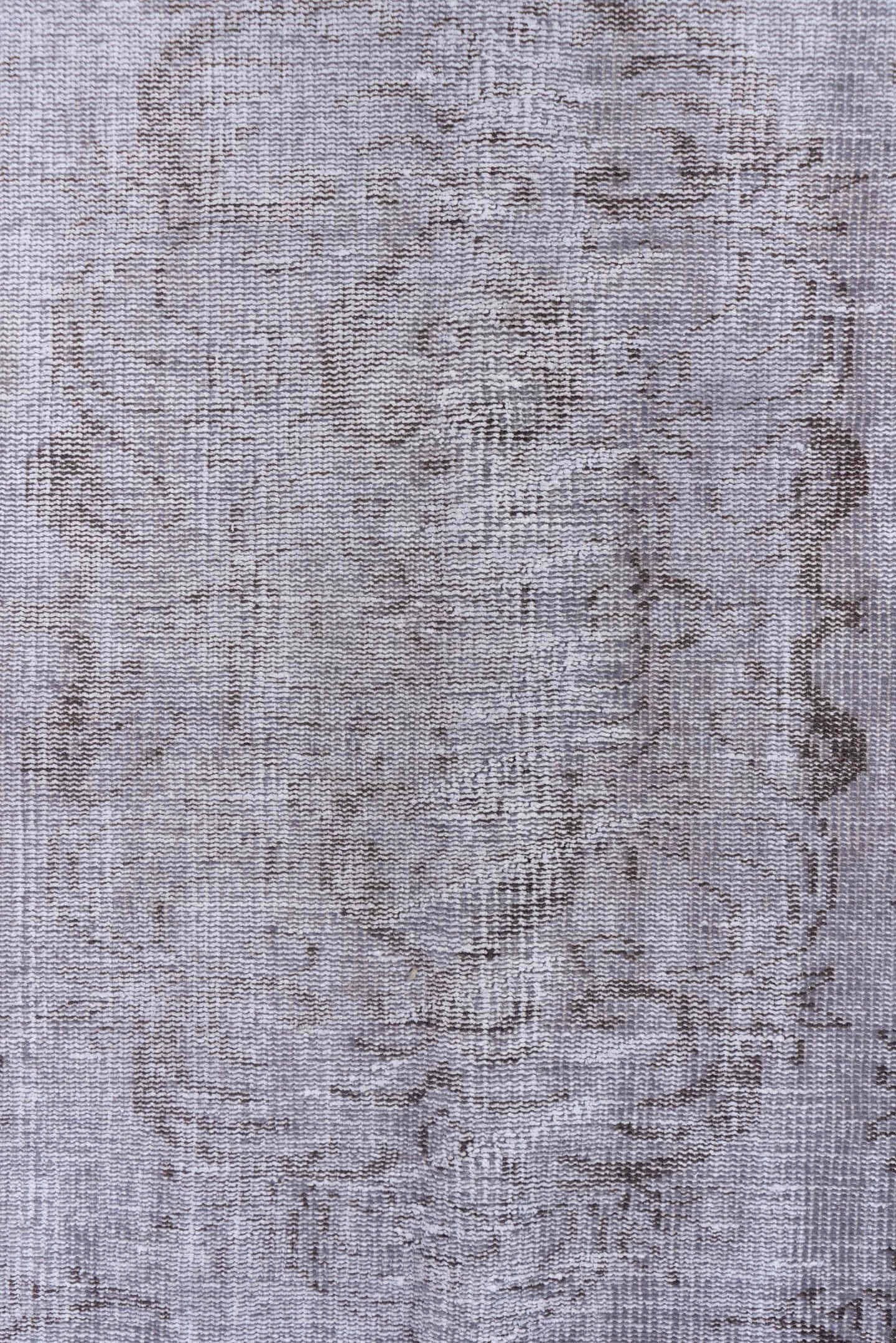 5' x 8' one-of-a-kind handmade vintage Overdyed medium size rug. Color palette: silver, gray, taupe, charcoal, ivory, beige
