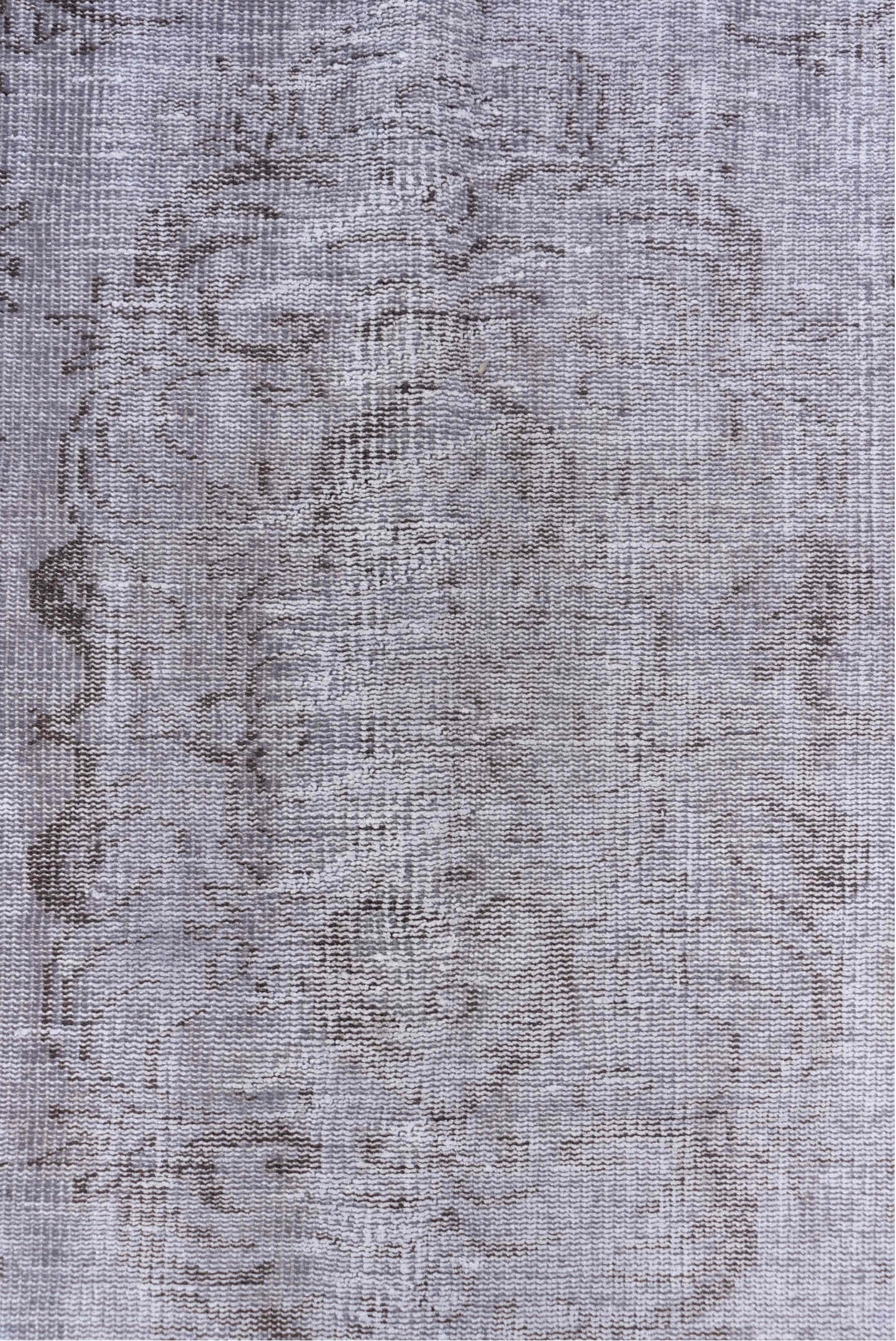5' x 8' one-of-a-kind handmade vintage Overdyed medium size rug. Color palette: silver, gray, taupe, charcoal, ivory, beige