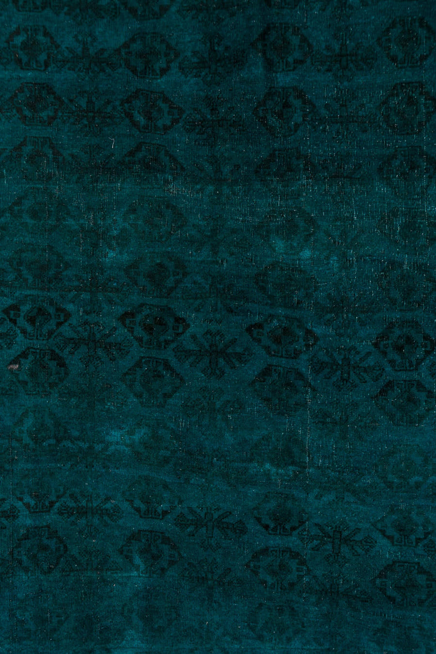 4' x 7' one-of-a-kind handmade antique Overdyed rug. Color palette: teal, peacock, charcoal, gray, black