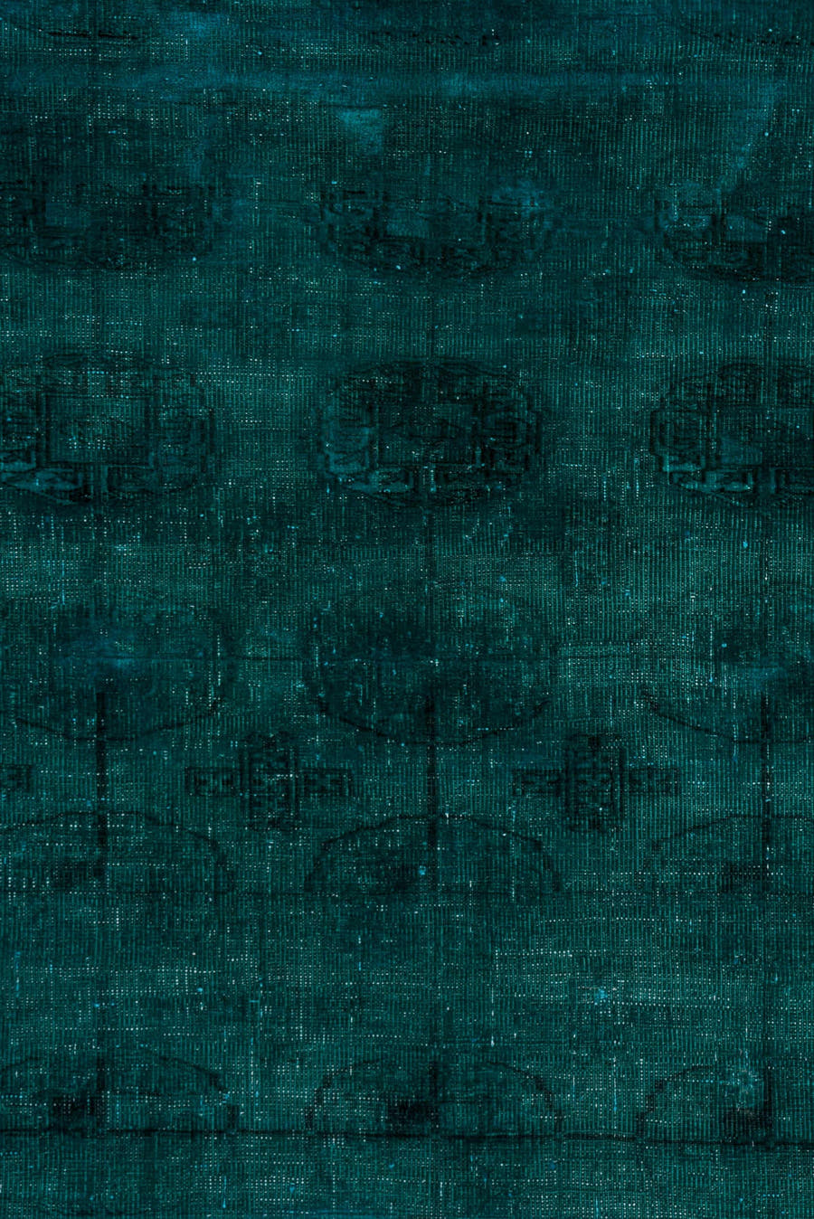 3' x 5' one-of-a-kind handmade antique Overdyed small size rug. Color palette: teal, peacock, charcoal, gray, black