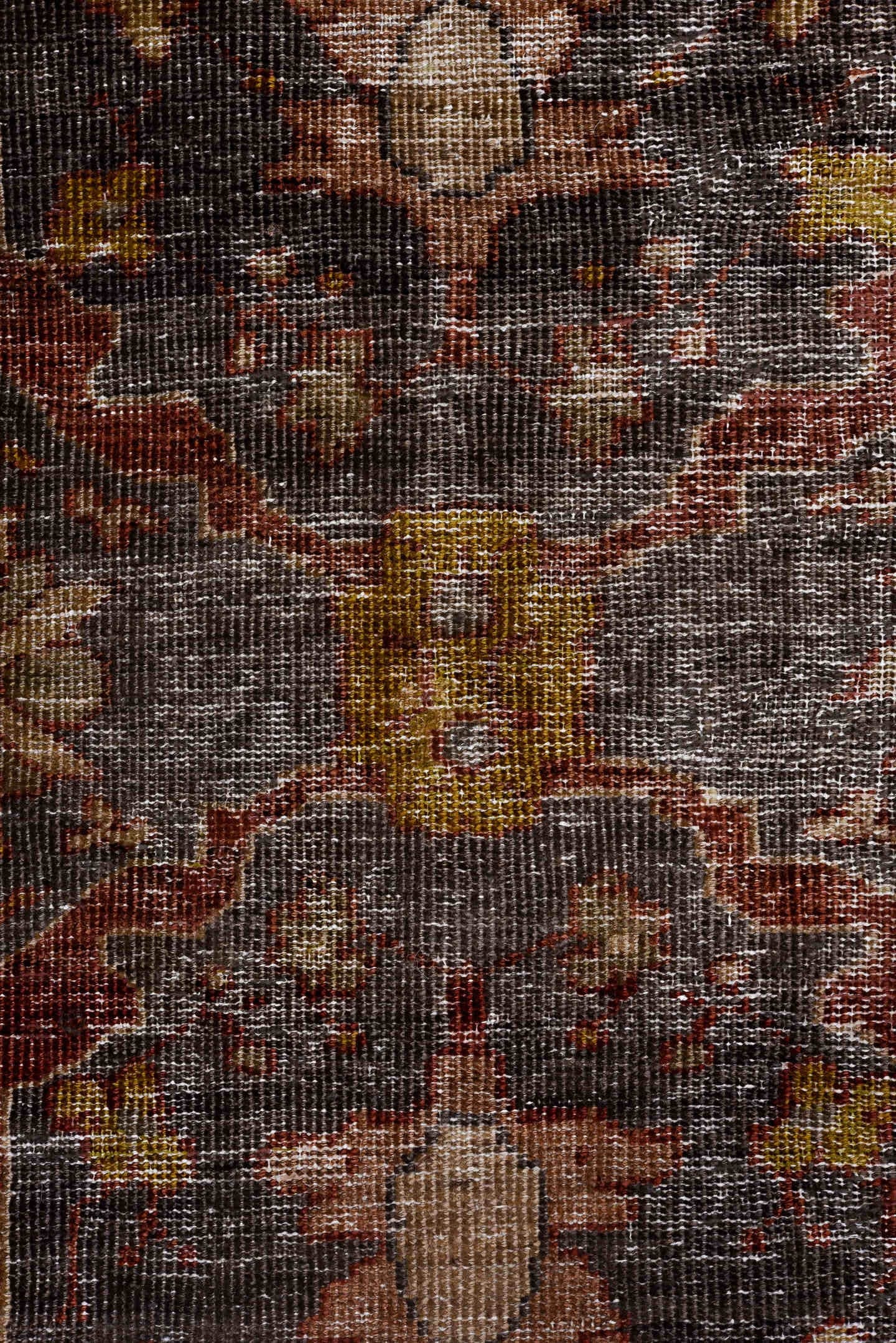 10' x 14' one-of-a-kind handmade antique Mahal large size rug. Color palette: terra cotta, slate, taupe, ivory, rust
