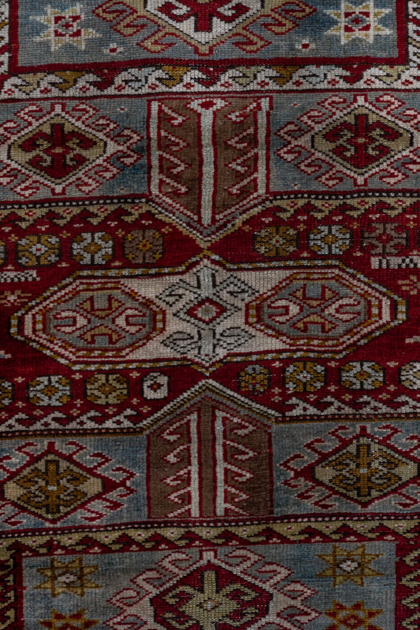 4' x 6' one-of-a-kind handmade antique Shirvan small size rug. Color palette: rust, ivory, burgundy, camel, taupe, gold