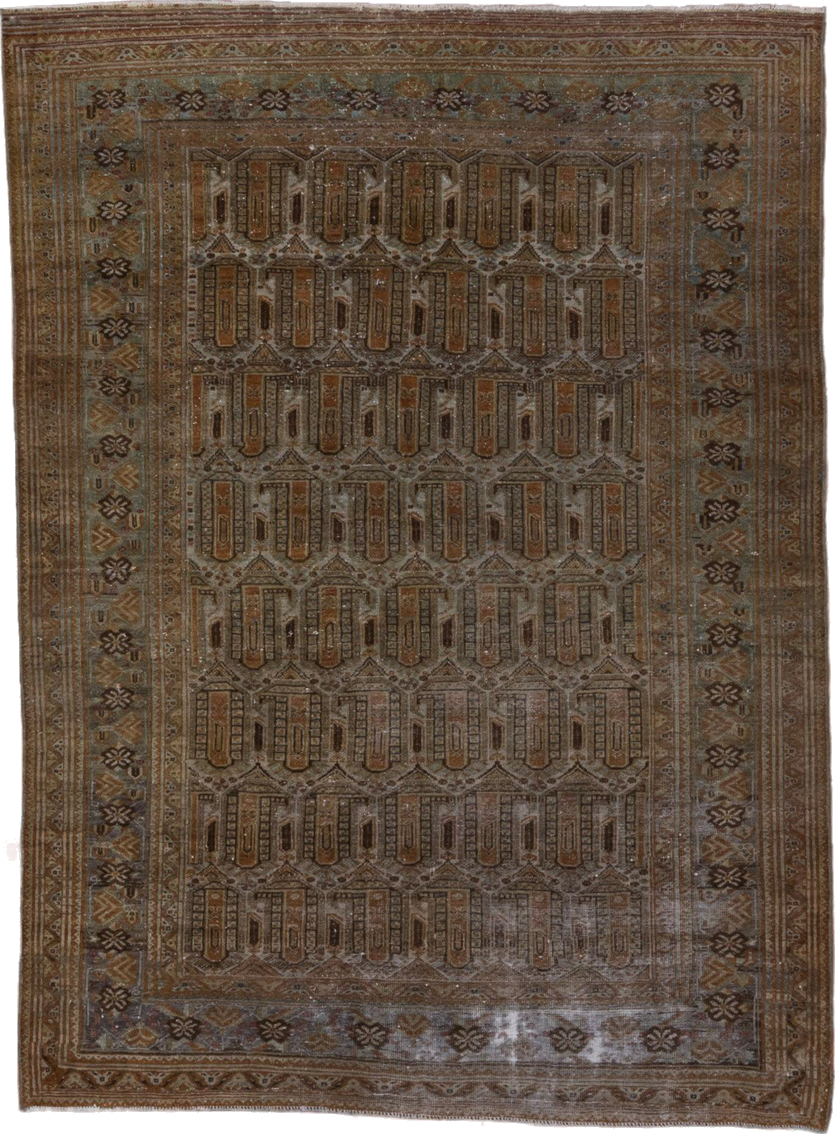 4' x 6' one-of-a-kind handmade vintage Afshar small size rug. Color palette: brown, gray