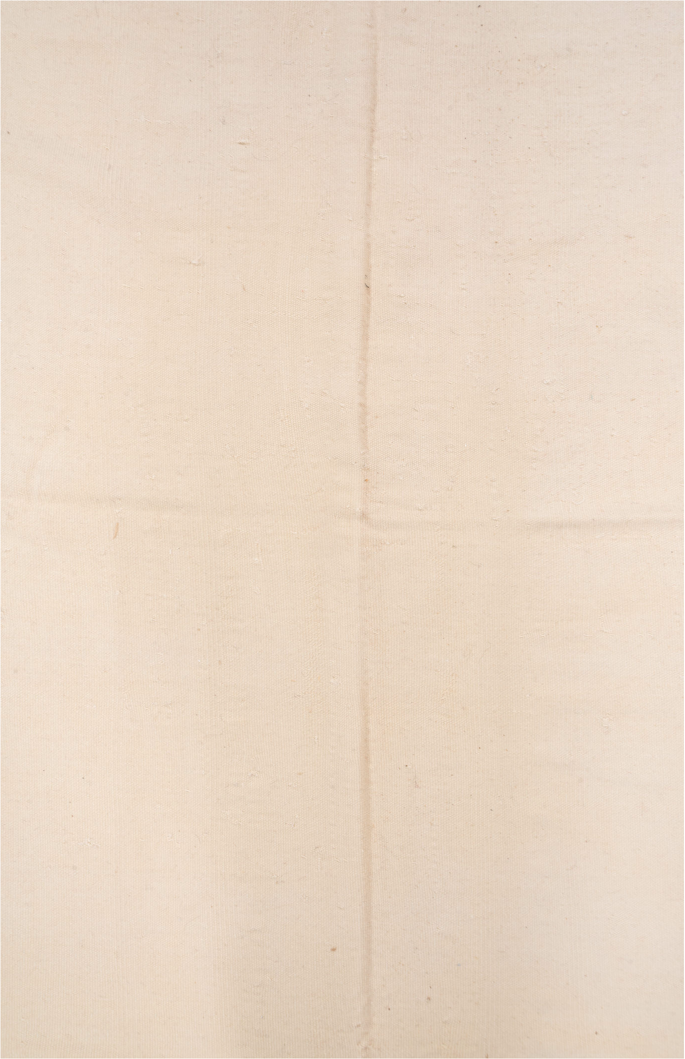 9' x 13' one-of-a-kind handmade vintage Flatweave large size rug. Color palette: ivory, cream, beige