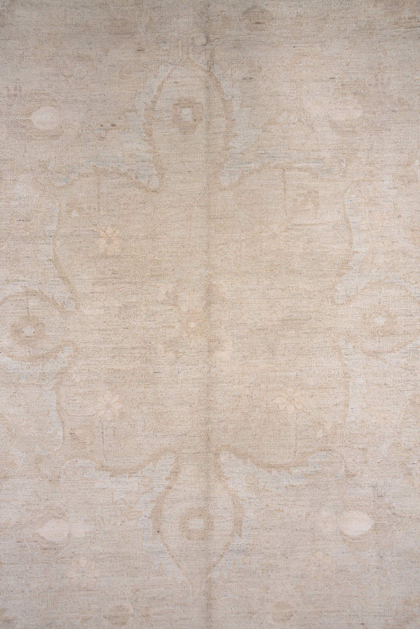 8' x 11' one-of-a-kind handmade vintage Afghan large size rug. Color palette: ivory, beige, cream, taupe, sand, gray