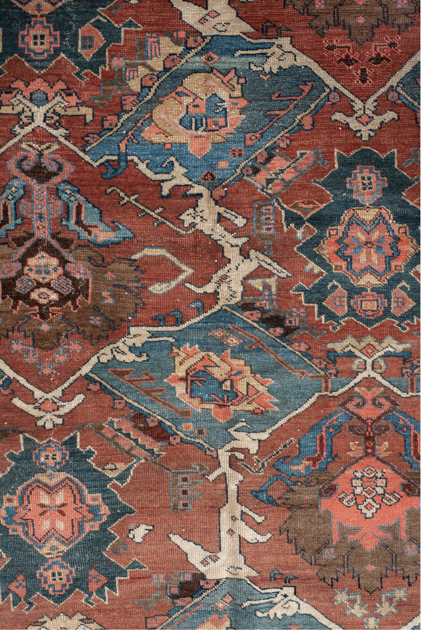 9' x 10' one-of-a-kind handmade vintage Bakhshayesh large size rug. Color palette: arapawa, black, blue, brown, gray