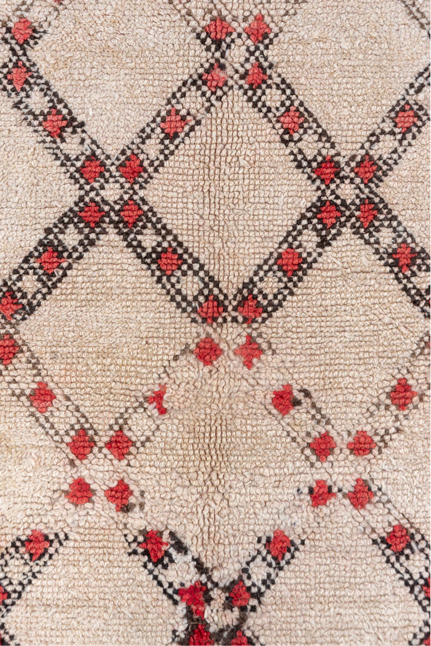 6' x 8' one-of-a-kind handmade vintage Moroccan medium size rug. Color palette: brown, gray, indian red, light gray