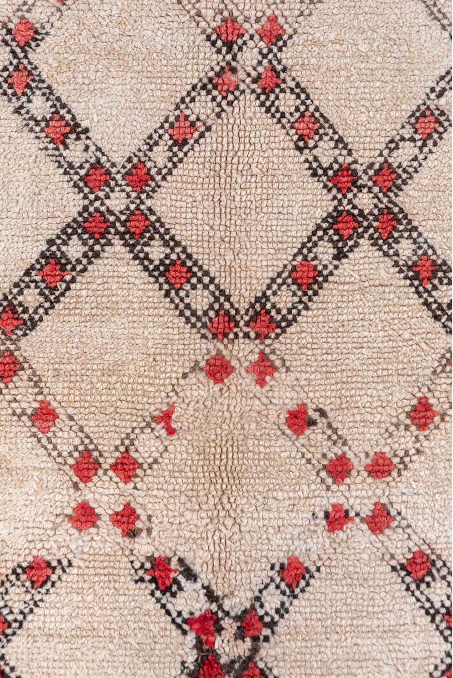 6' x 8' one-of-a-kind handmade vintage Moroccan medium size rug. Color palette: brown, gray, indian red, light gray