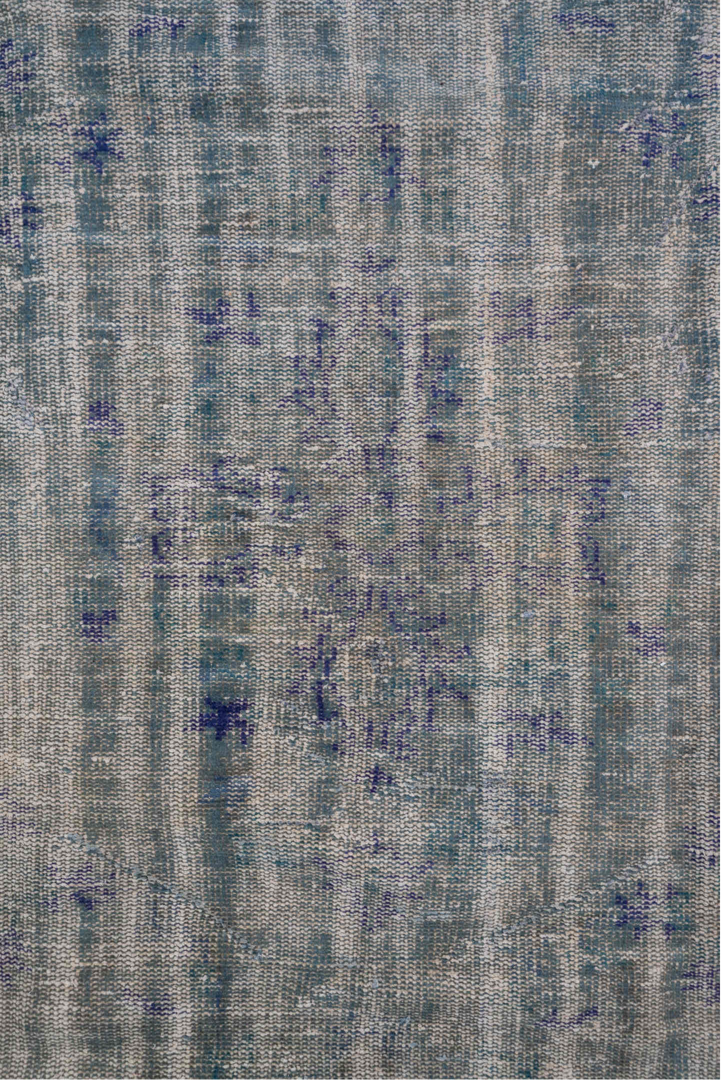 6' x 9' one-of-a-kind handmade antique Sparta medium size rug. Color palette: blue, ivory, lavender, gray, slate, light gray