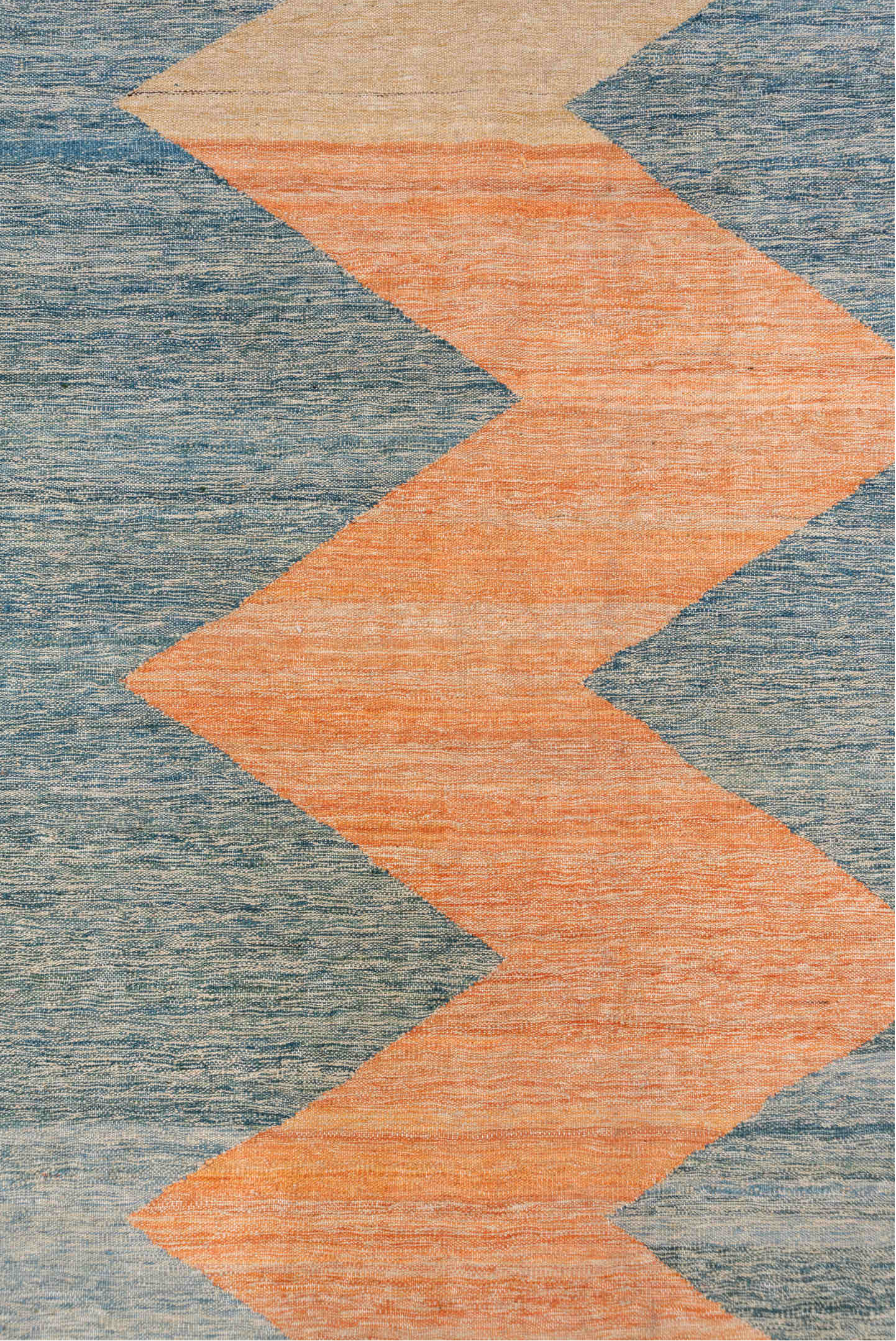 8' x 11' one-of-a-kind handmade vintage Kilim large size rug. Color palette: brown, dark gray, dim gray, gray, light blue