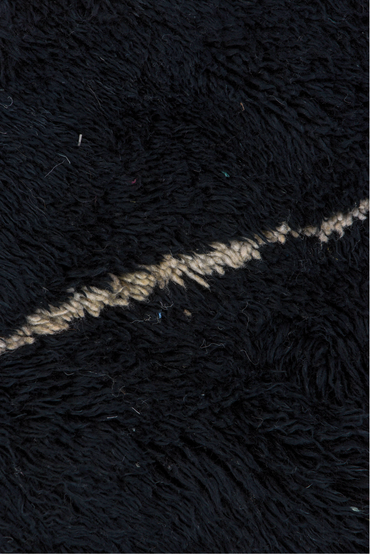 9' x 12' one-of-a-kind handmade vintage Moroccan large size rug. Color palette: antiquewhite, black, blue, charcoal