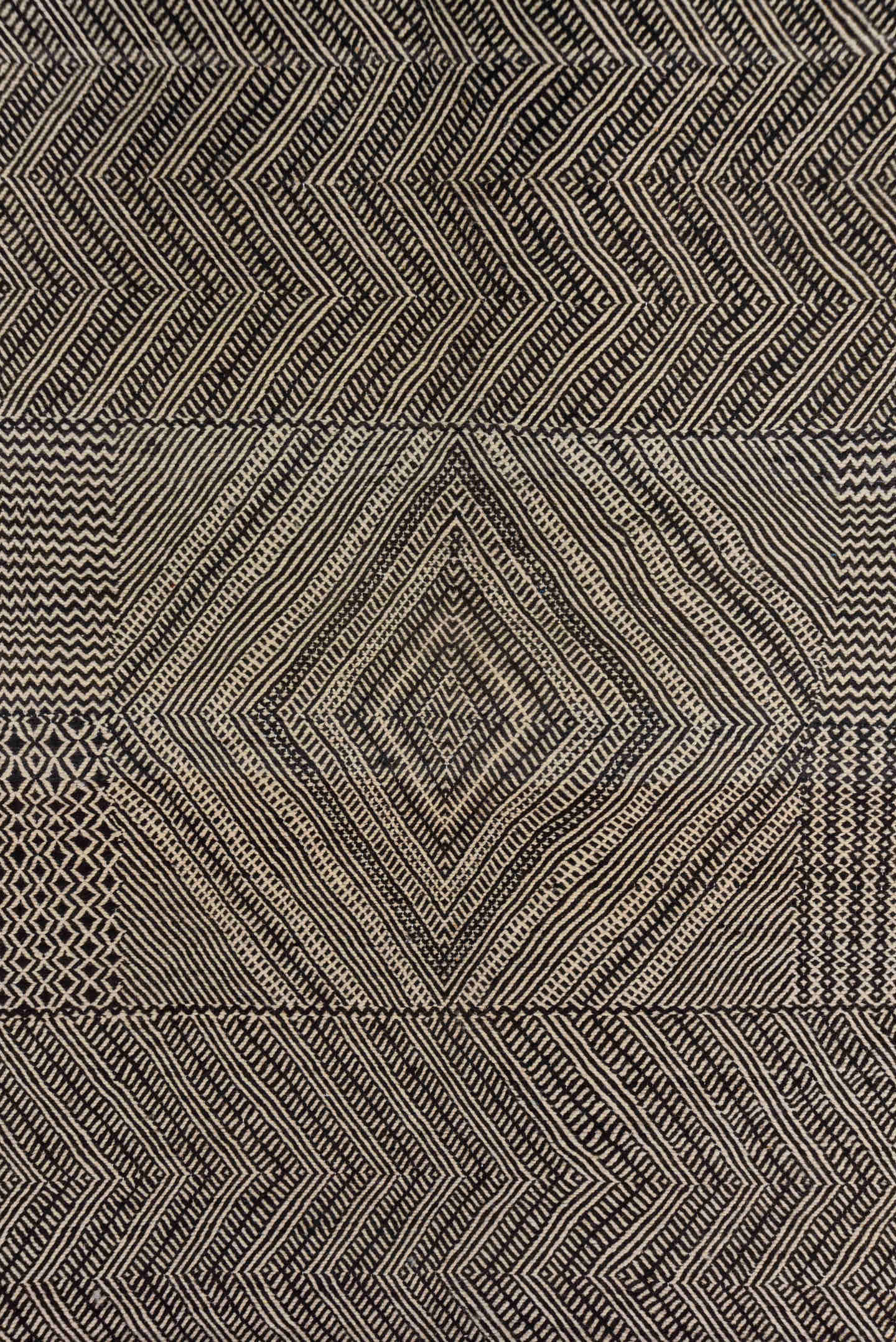 8' x 12' one-of-a-kind handmade vintage Kilim large size rug. Color palette: brown, ivory, taupe, charcoal, cream, beige
